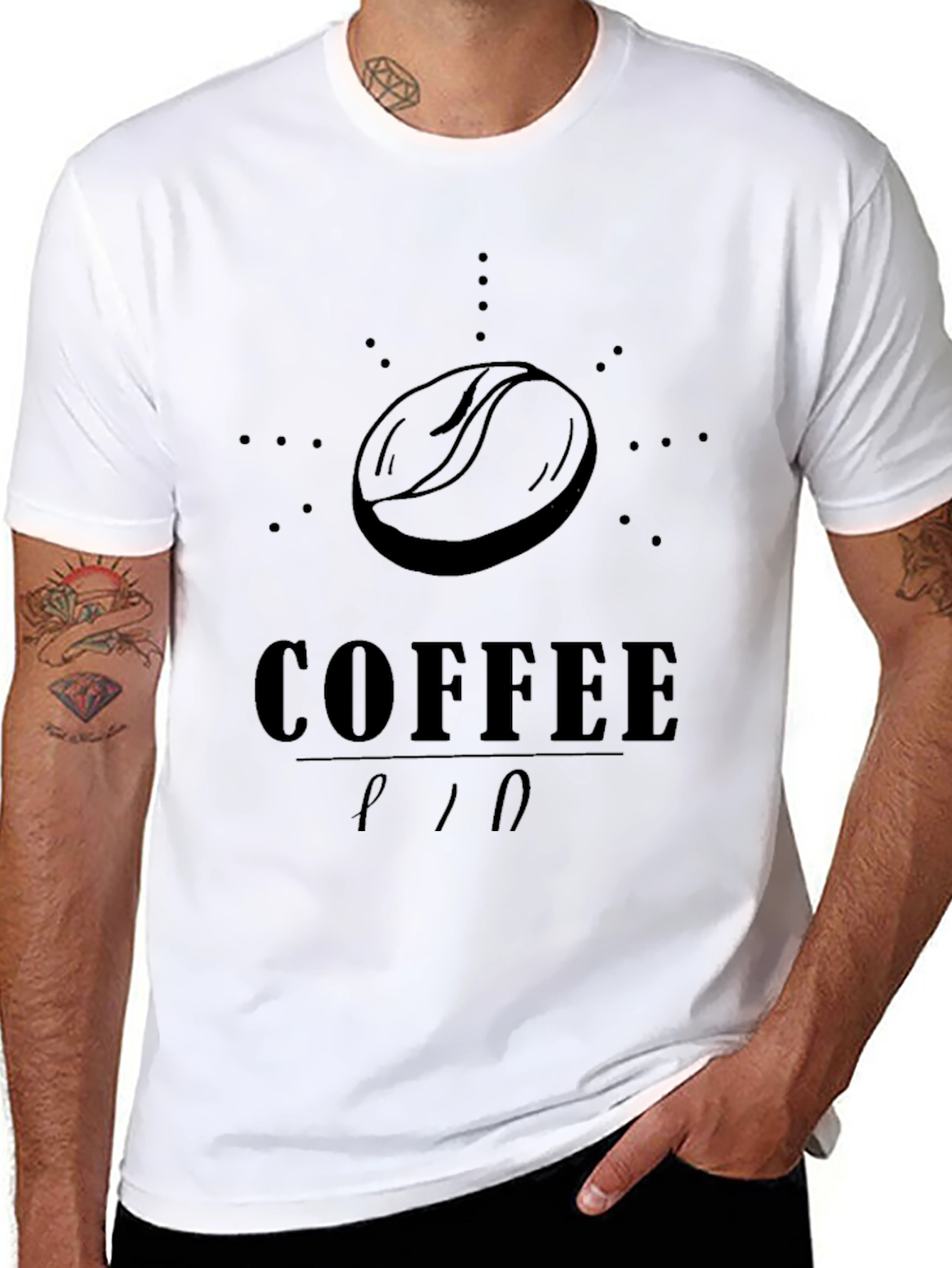 Coffee Bean Graphic Tee - Stylish Black T-Shirt