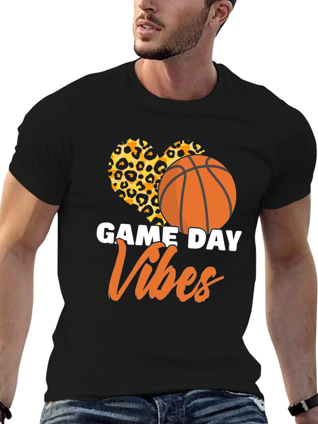 Game Day Vibes Basketball Graphic T-Shirt