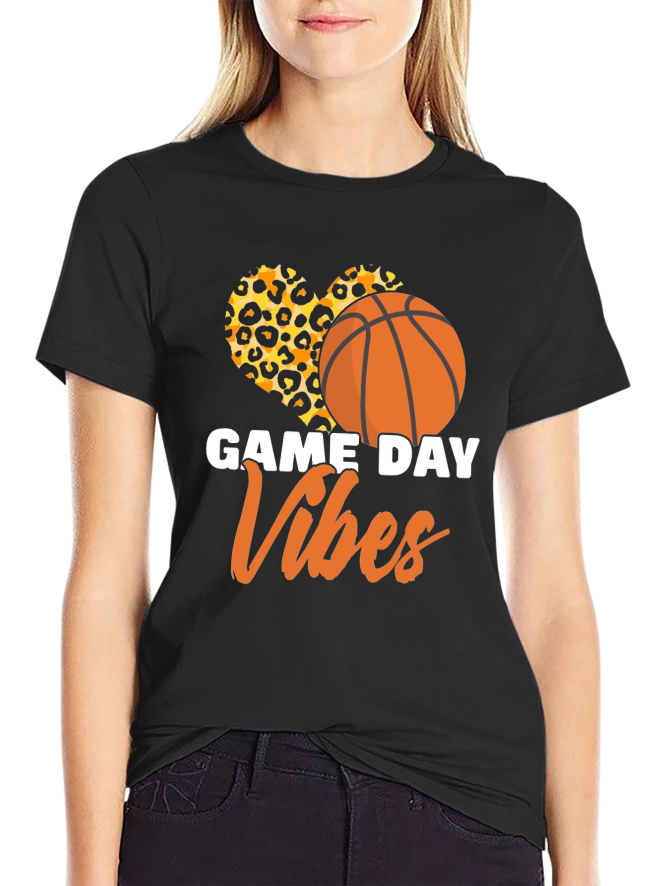 Game Day Vibes Basketball Graphic T-Shirt