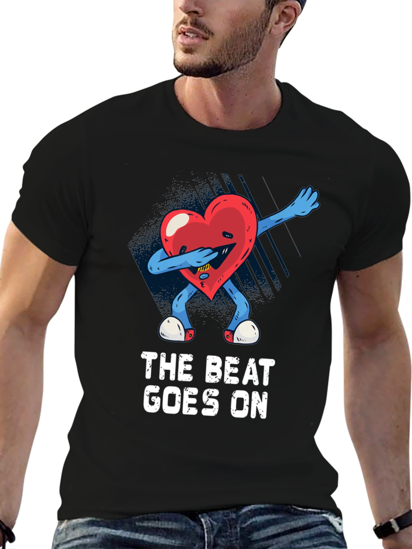 The Beat Goes On Heart Dab T-Shirt