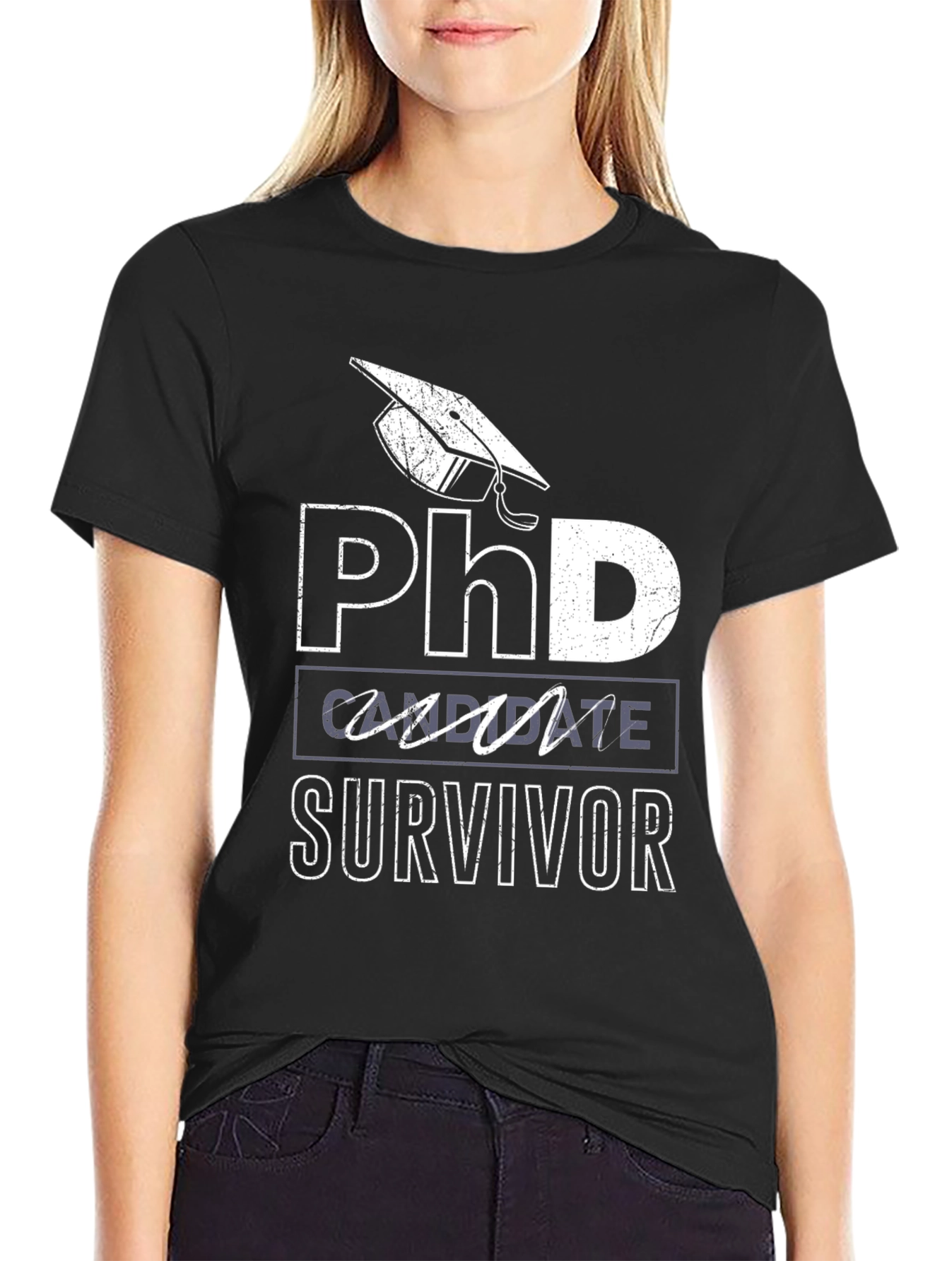 PhD Candidate Survivor Black T-Shirt