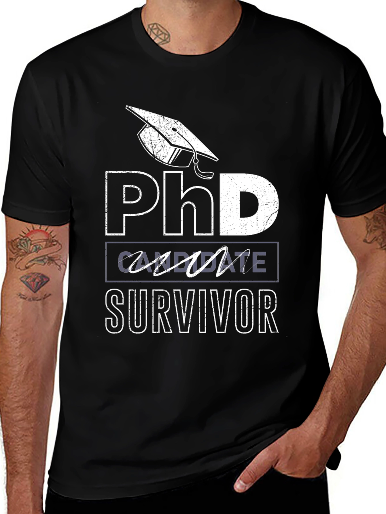 PhD Candidate Survivor Black T-Shirt