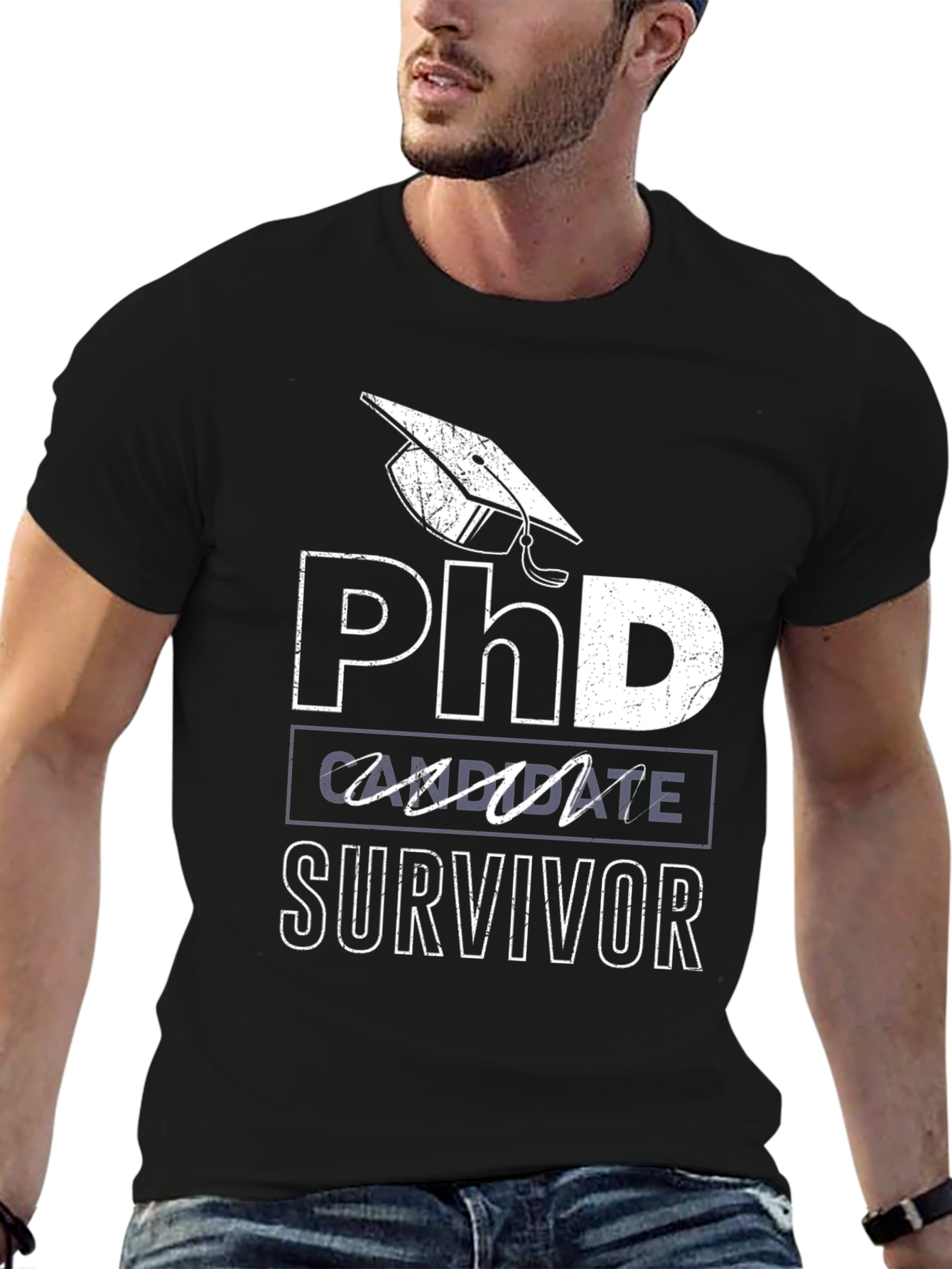 PhD Candidate Survivor Black T-Shirt