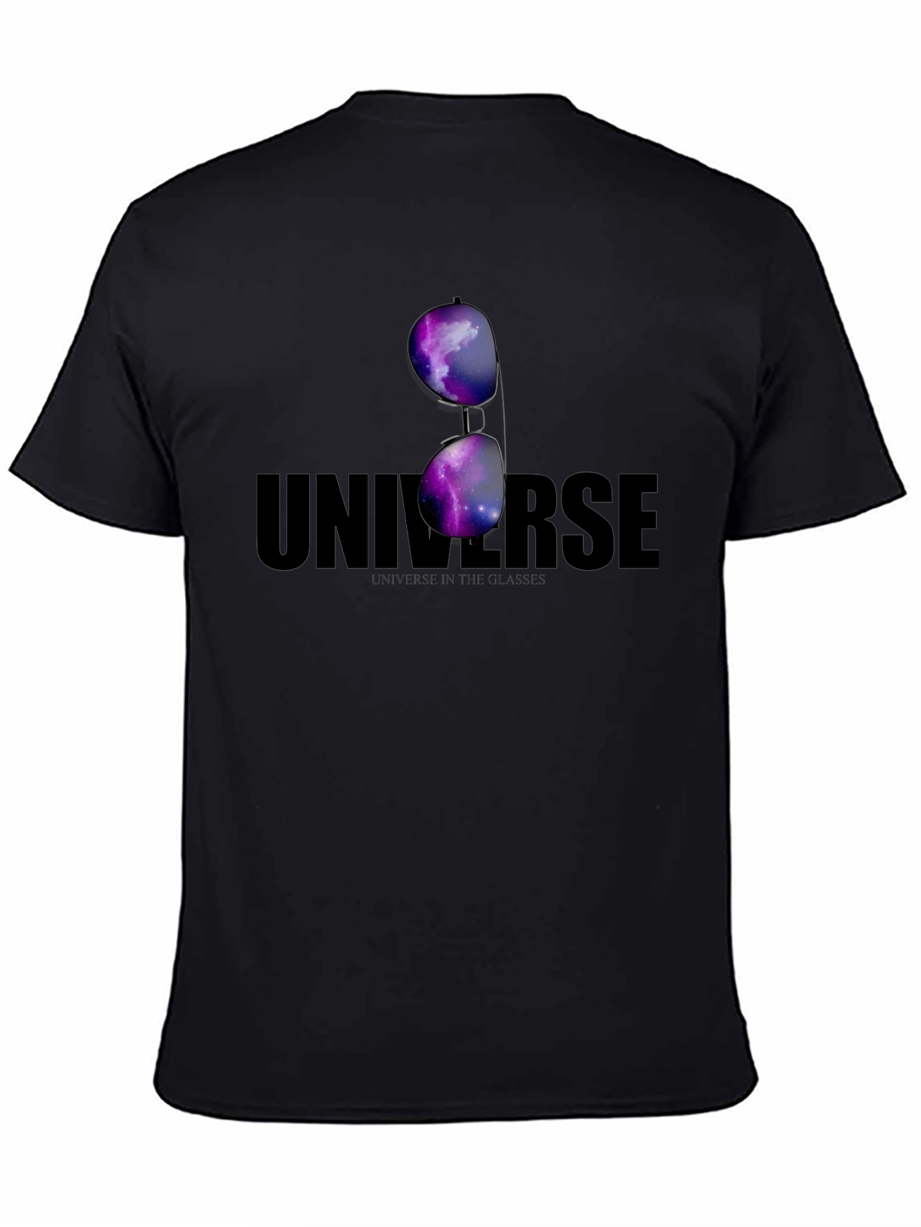 Universe in Glasses T-Shirt - Cosmic Galaxy Design