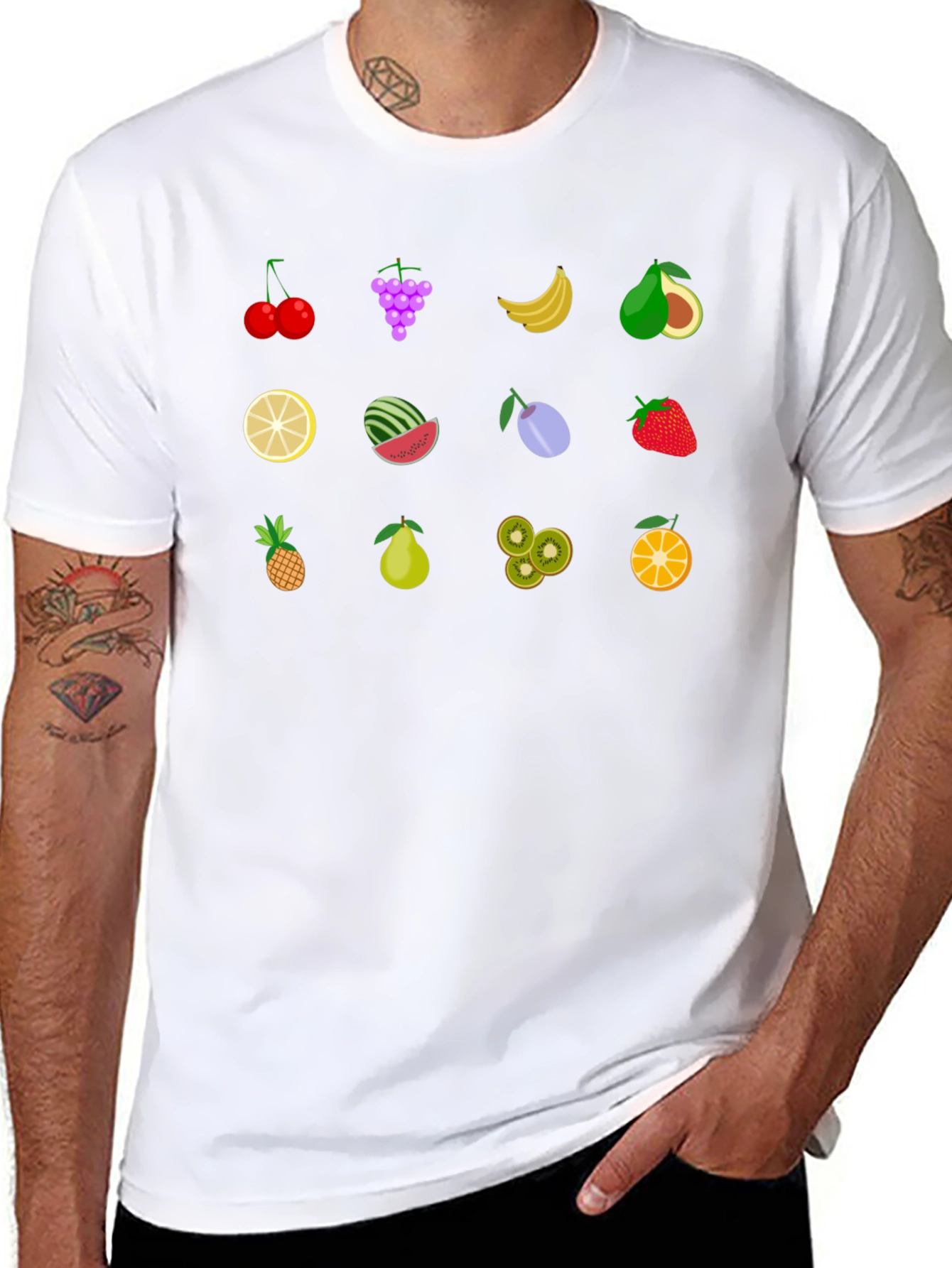 Fruity Fun Graphic T-Shirt - Black