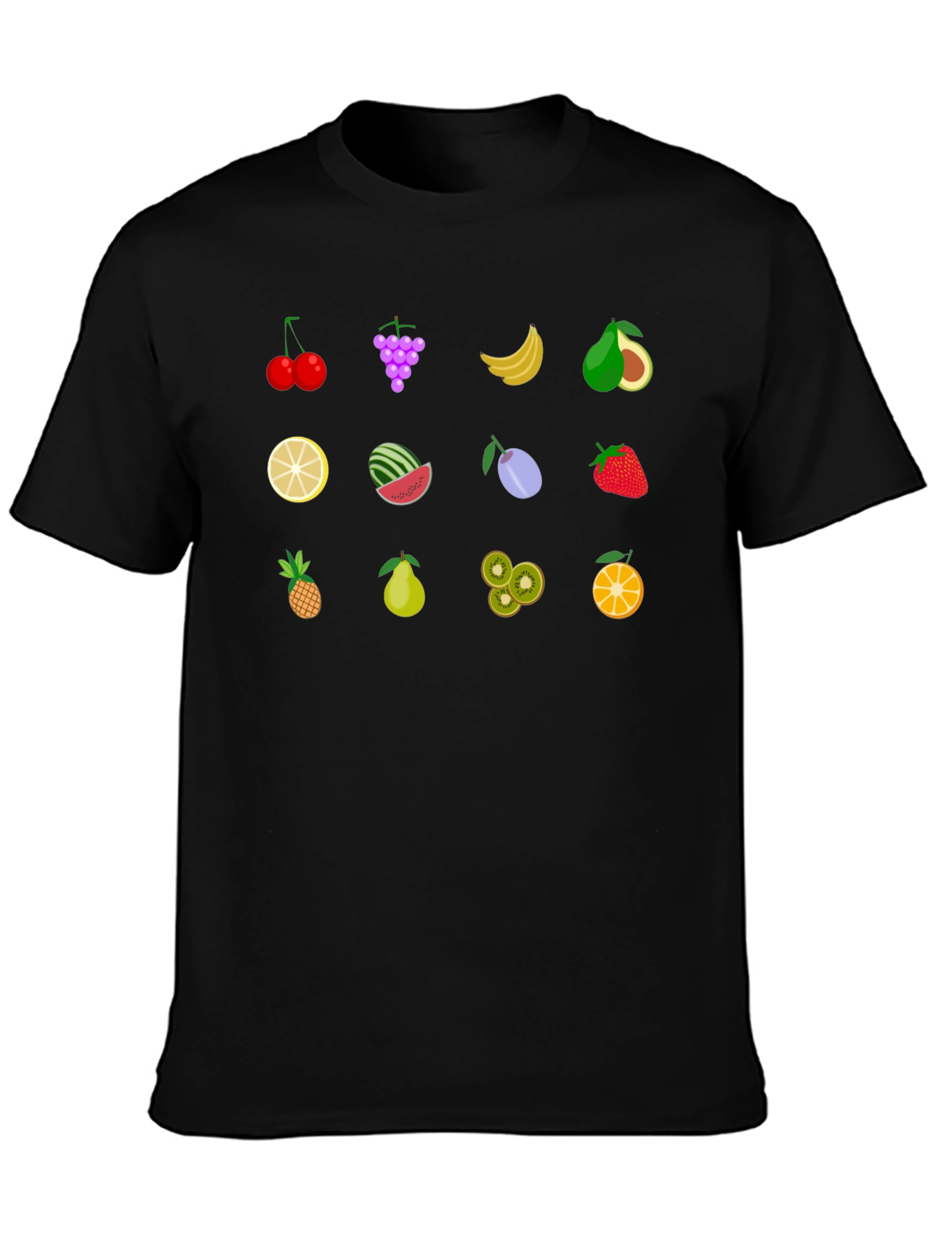 Fruity Fun Graphic T-Shirt - Black