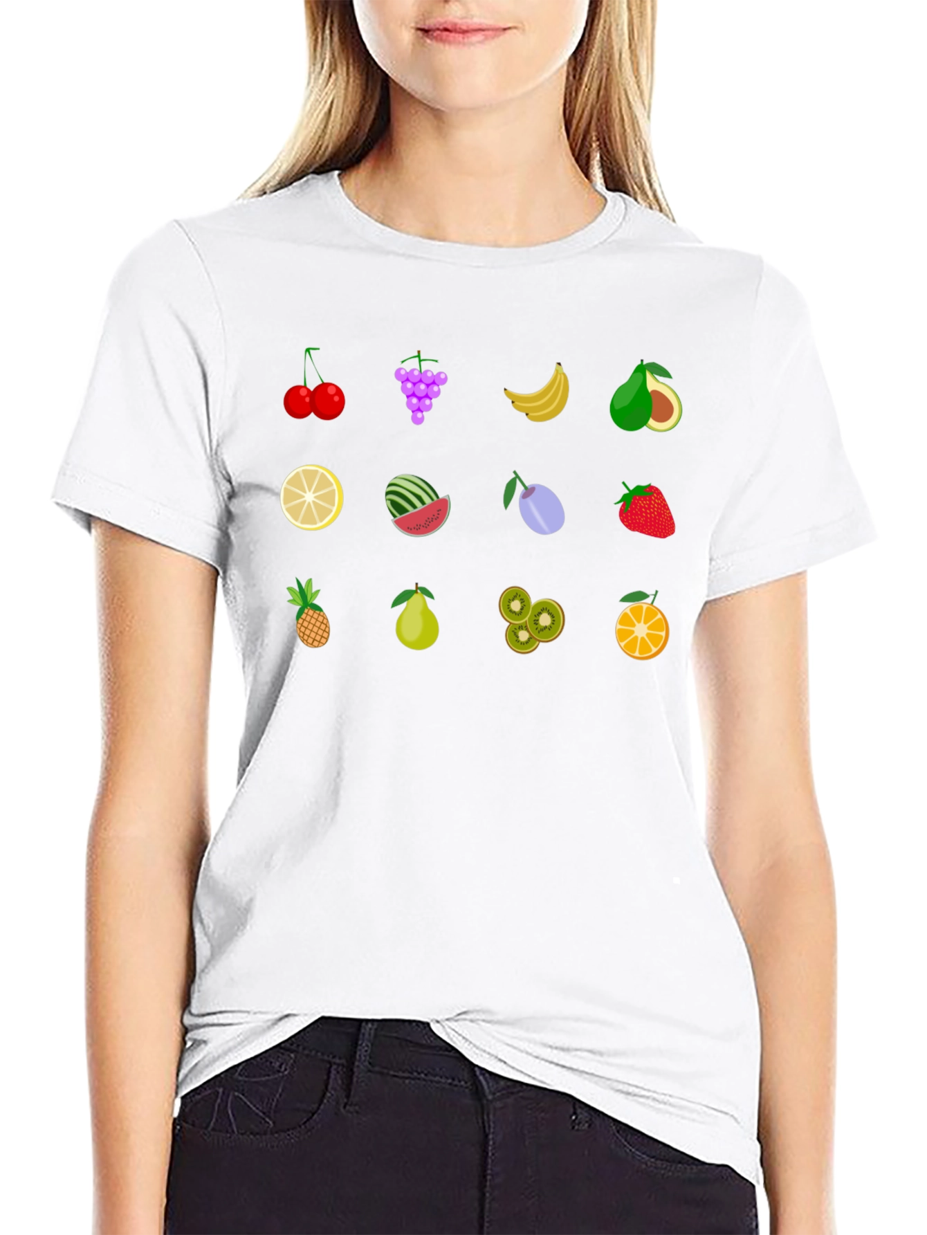 Fruity Fun Graphic T-Shirt - Black