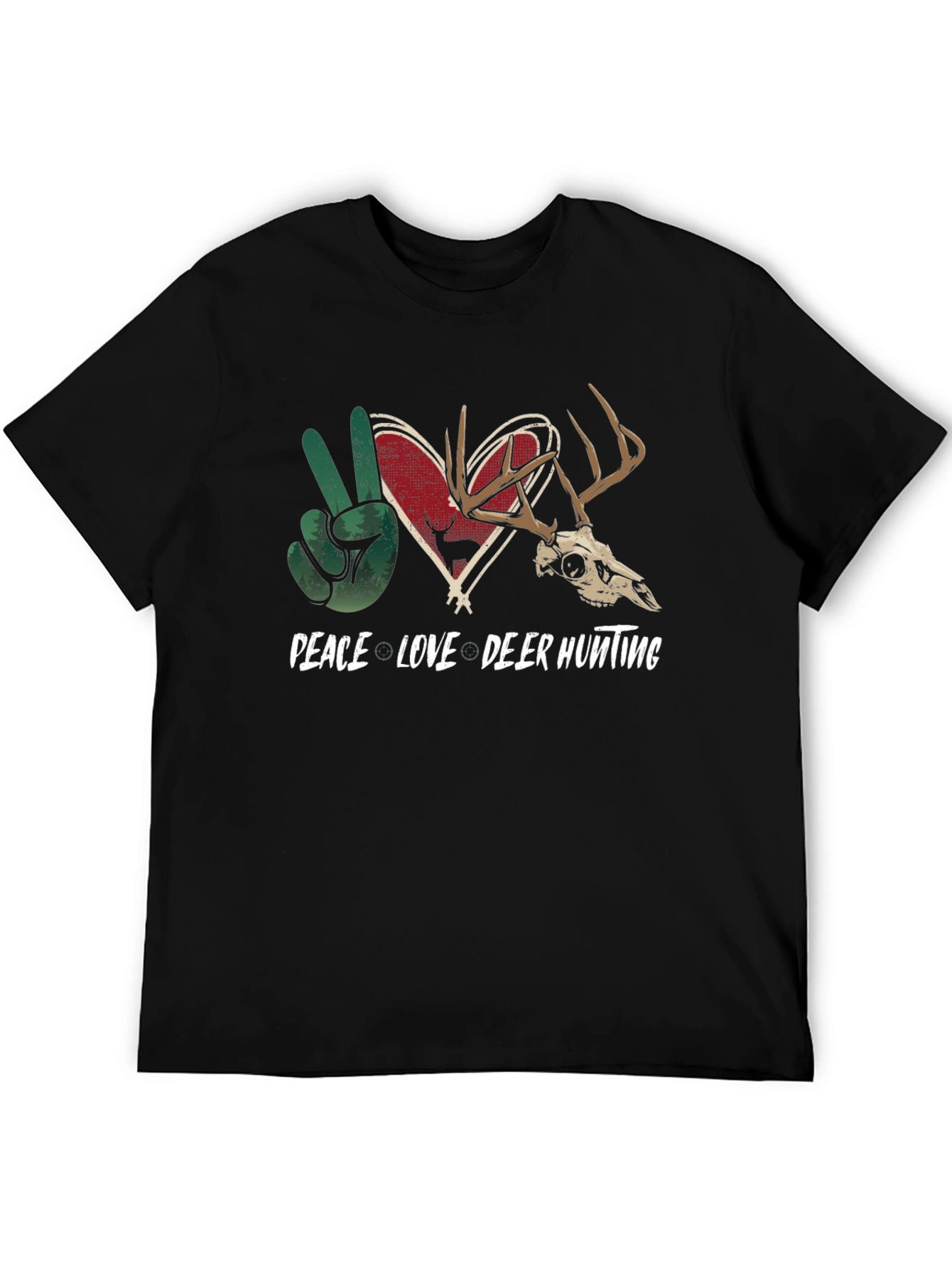Peace Love Deer Hunting Graphic Tee