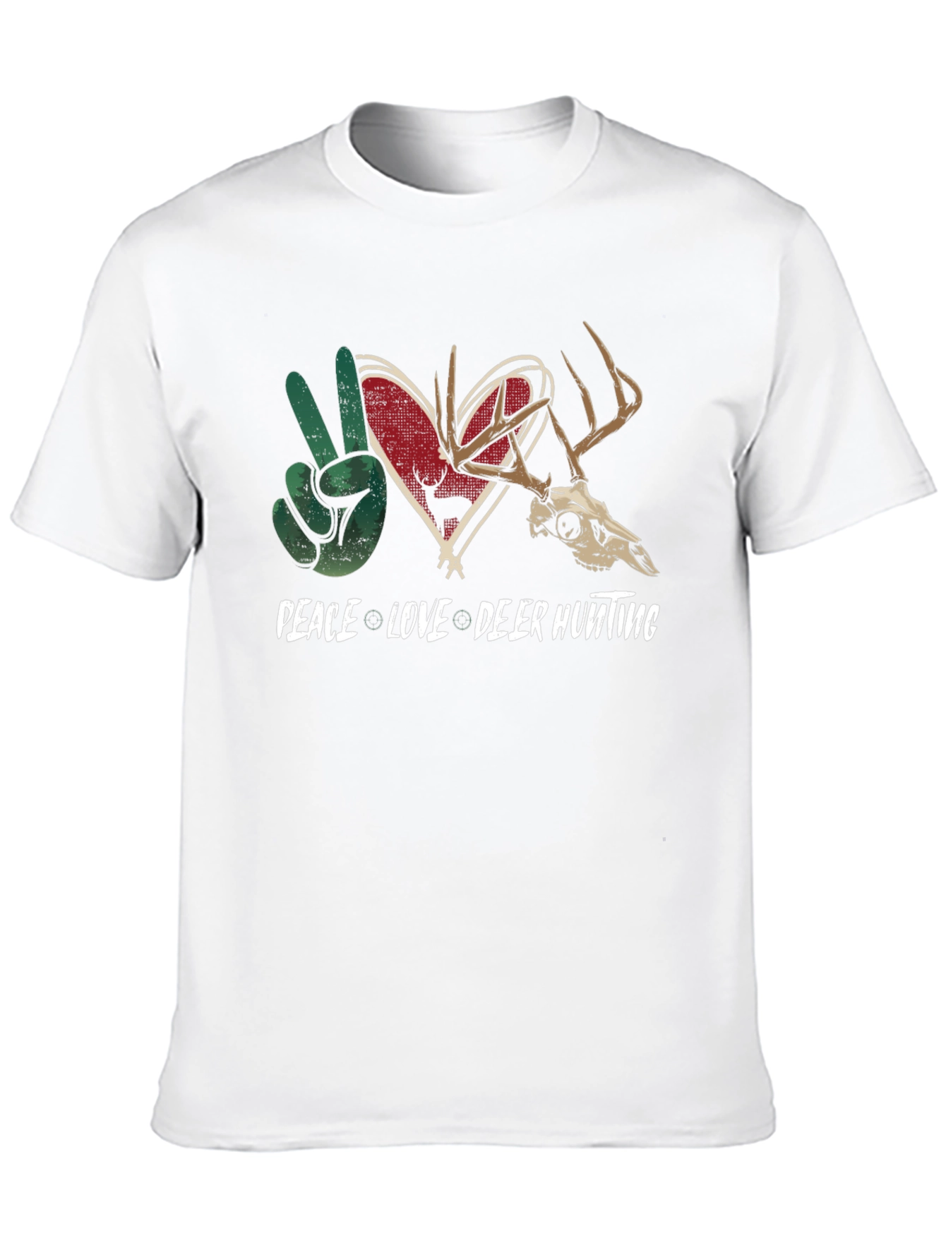 Peace Love Deer Hunting Graphic Tee