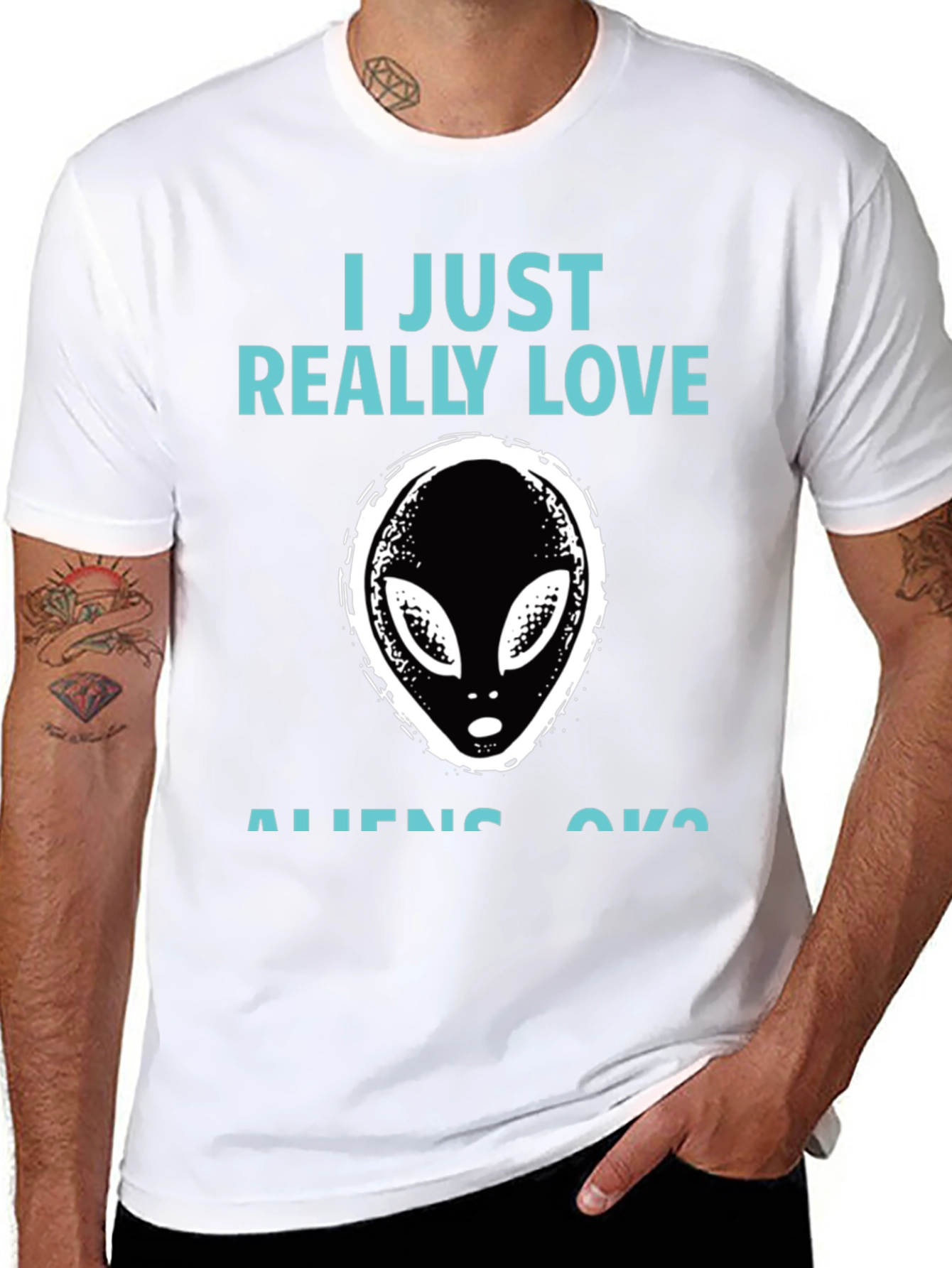 I Just Really Love Aliens Graphic T-Shirt