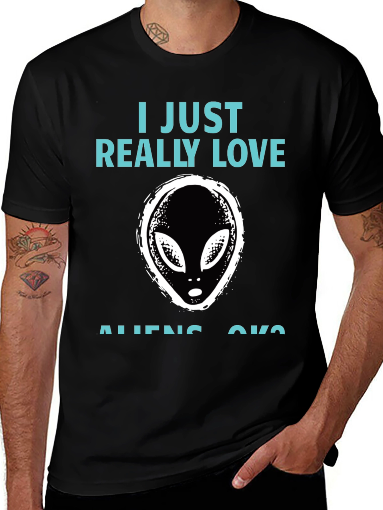 I Just Really Love Aliens Graphic T-Shirt