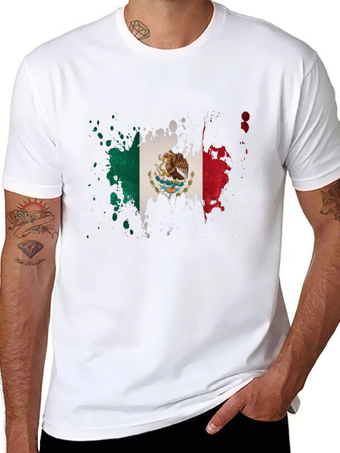 Mexican Flag Splatter T-Shirt