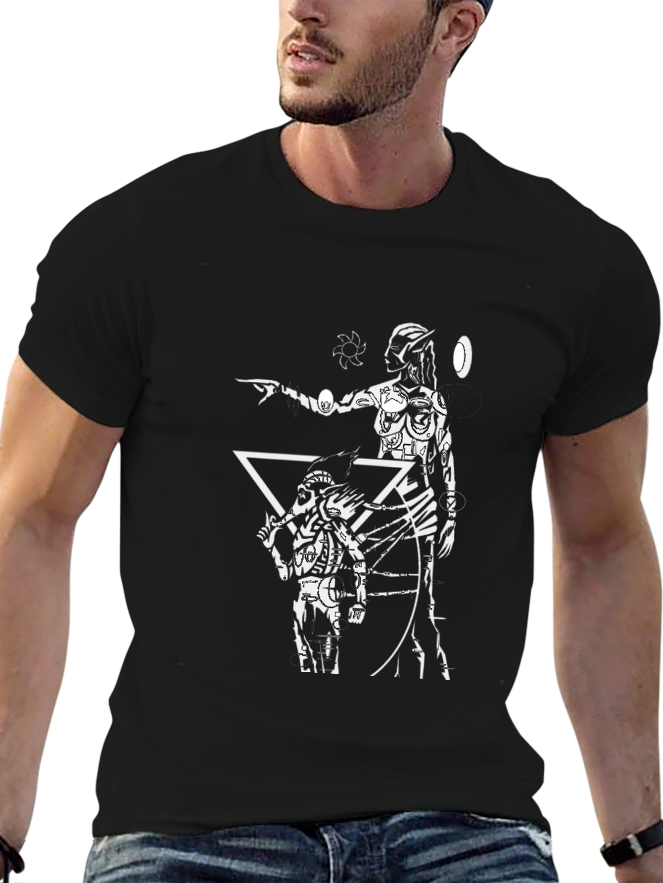 Graphic T-Shirt with Futuristic Design