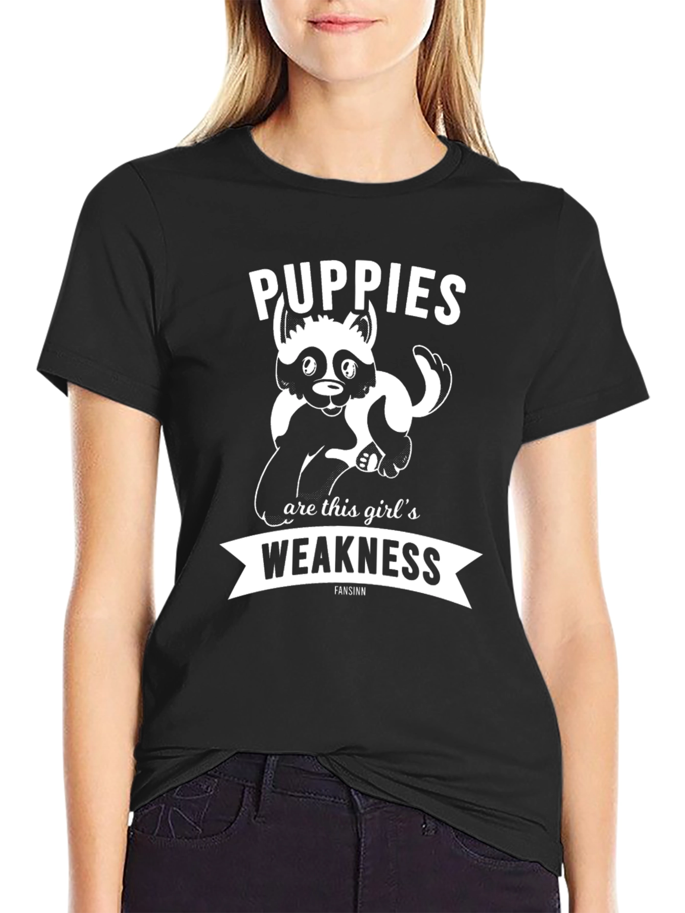 Puppies Weakness Graphic Tee - Unisex Black T-Shirt