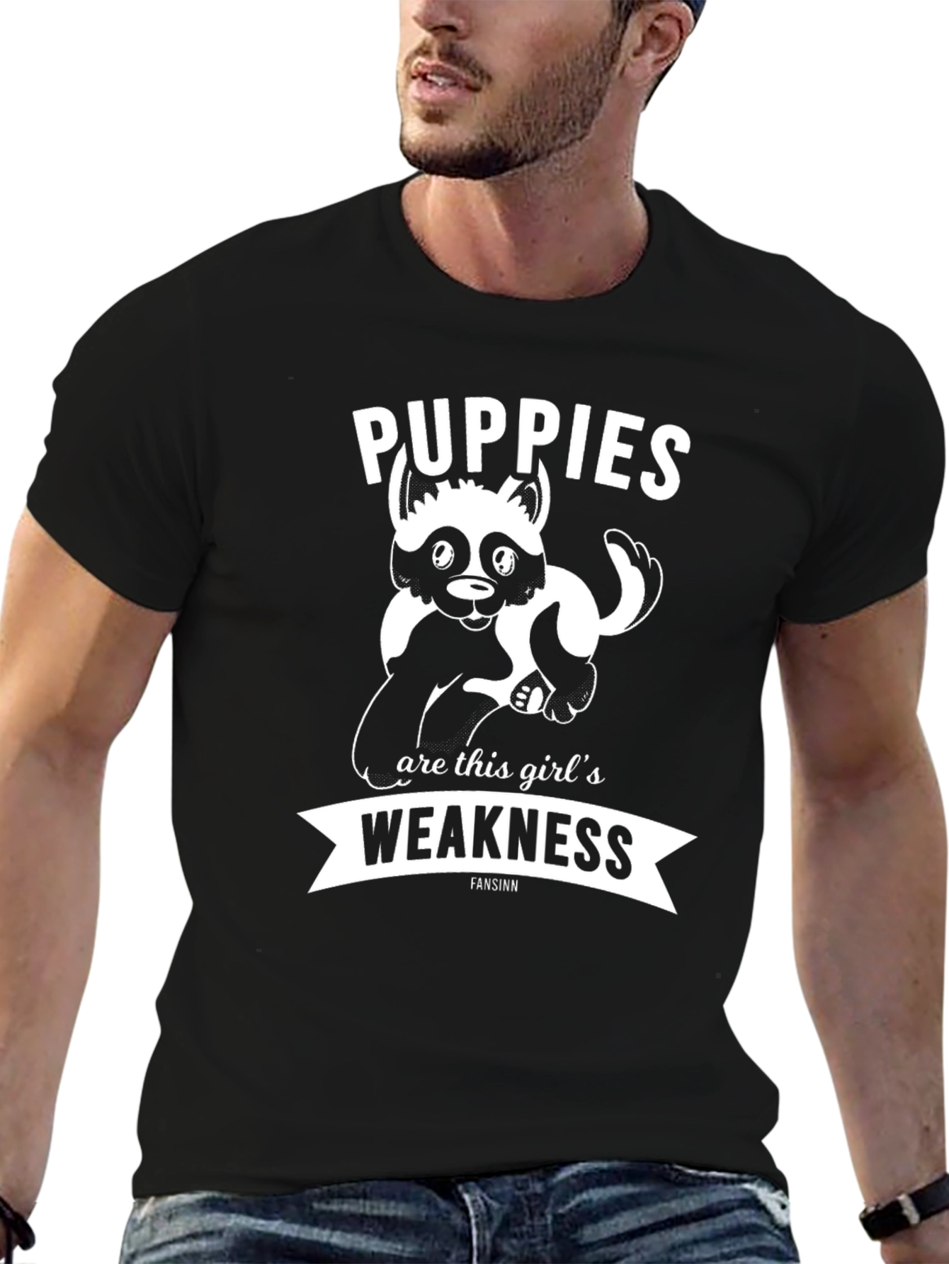 Puppies Weakness Graphic Tee - Unisex Black T-Shirt