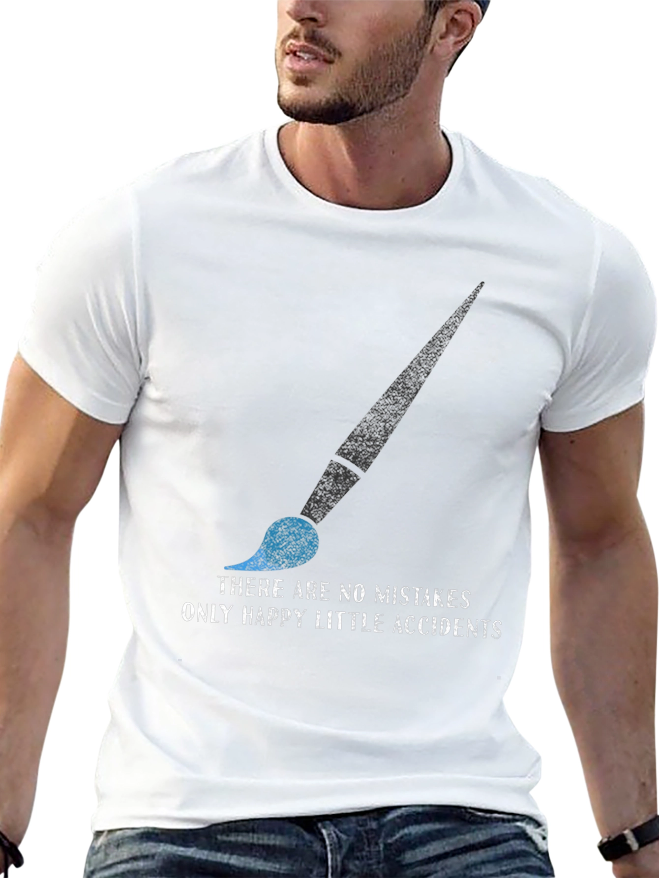 Happy Accidents T-Shirt: Painters Brush Graphic Tee