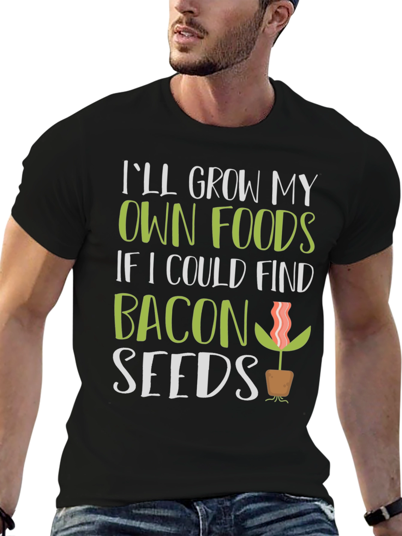 Funny Bacon Seeds Graphic T-Shirt