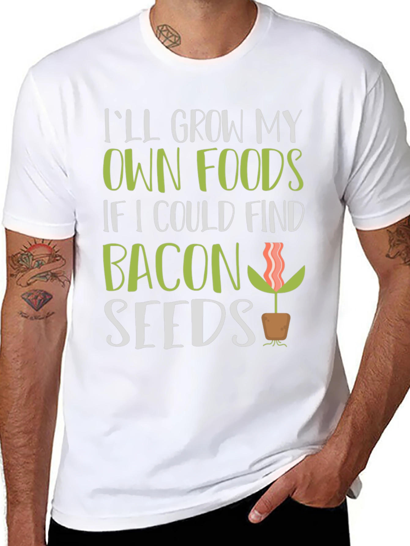 Funny Bacon Seeds Graphic T-Shirt
