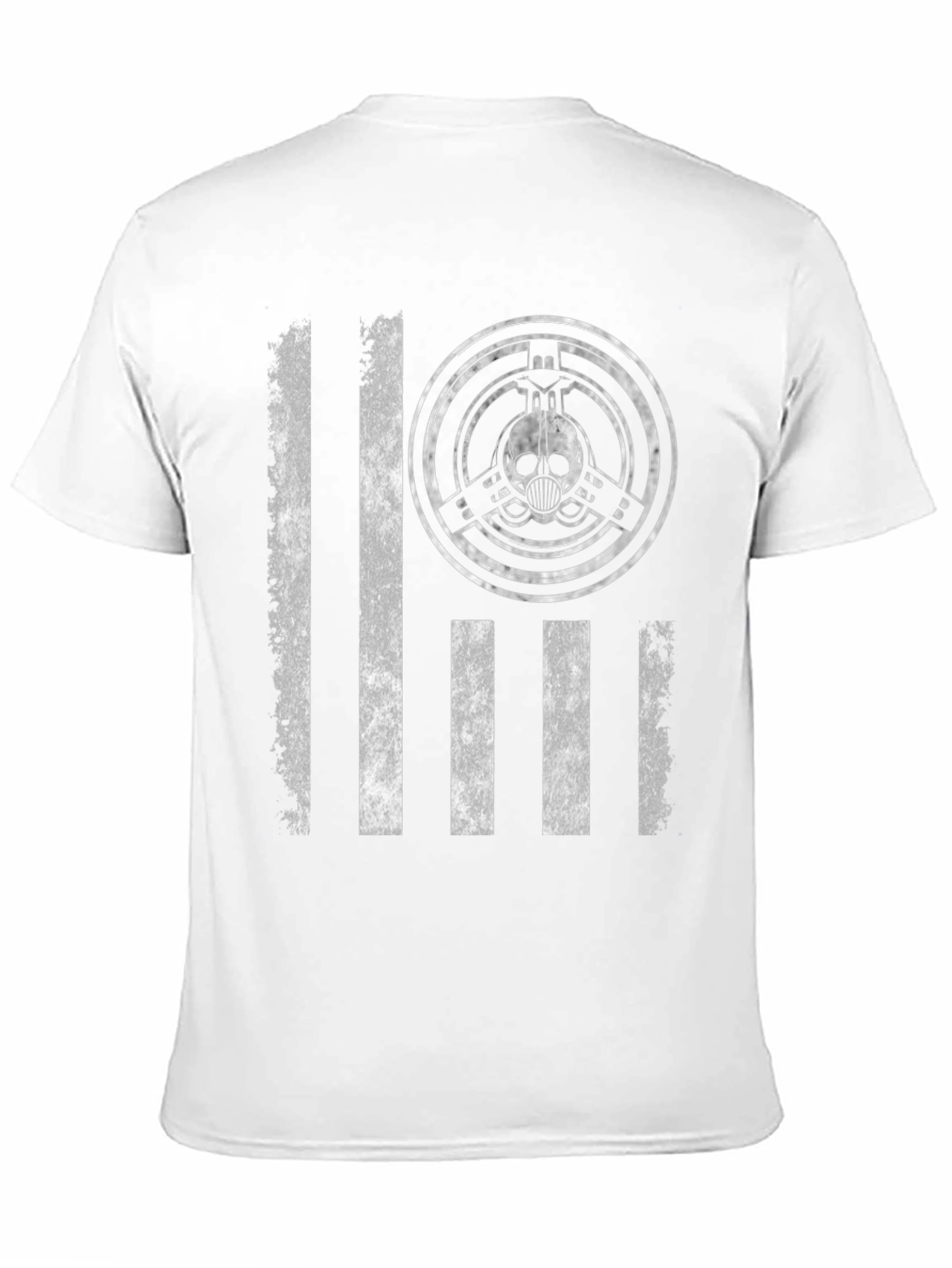 Distressed Flag Skull Emblem Graphic T-Shirt