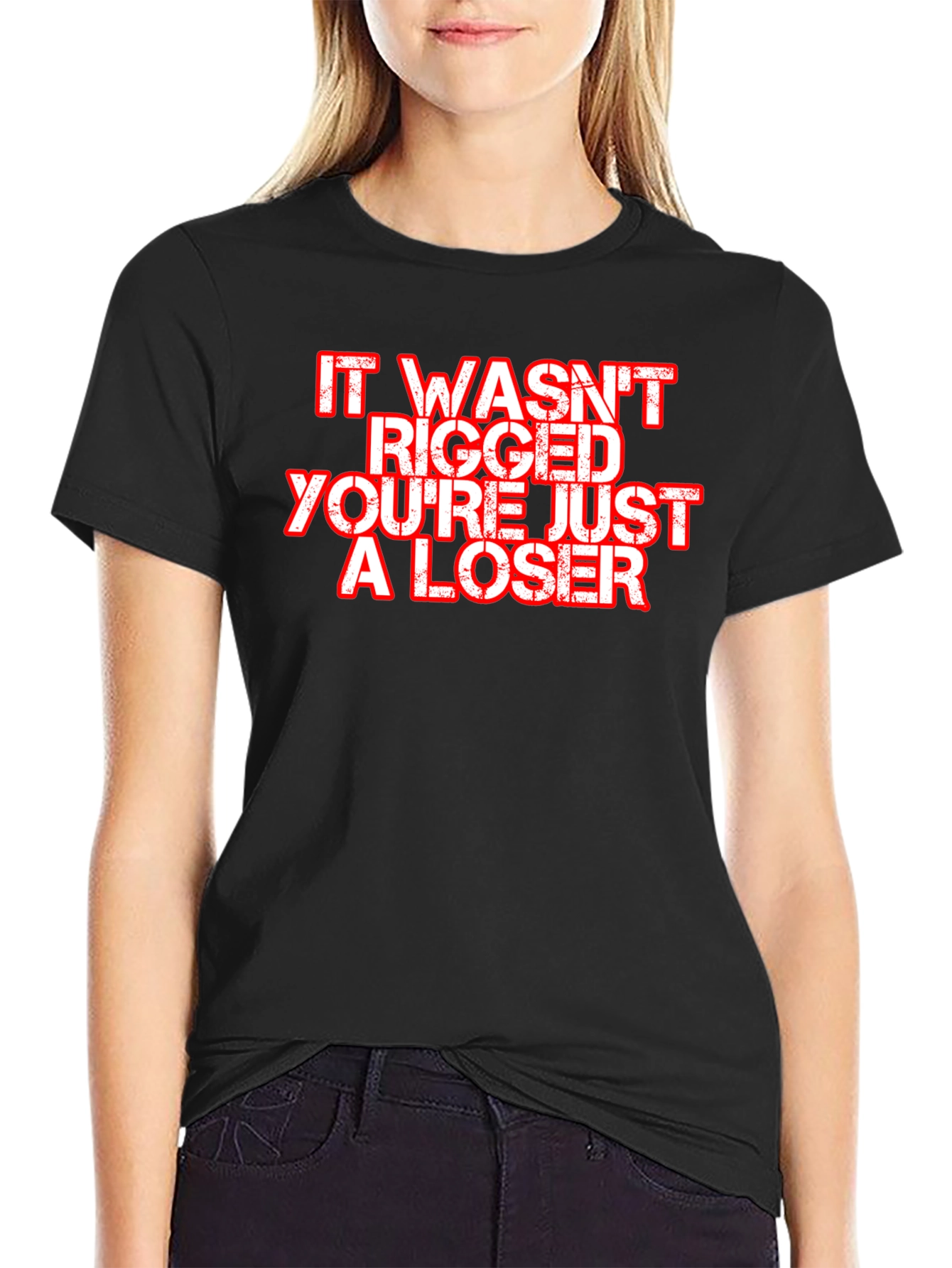 It Wasnt Rigged Mens Black T-Shirt