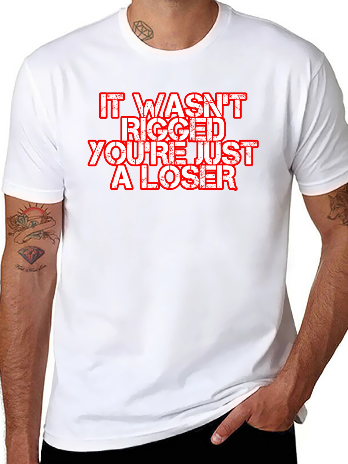 It Wasnt Rigged Mens Black T-Shirt