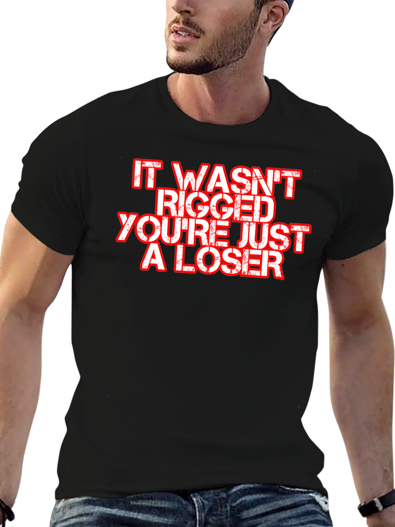 It Wasnt Rigged Mens Black T-Shirt