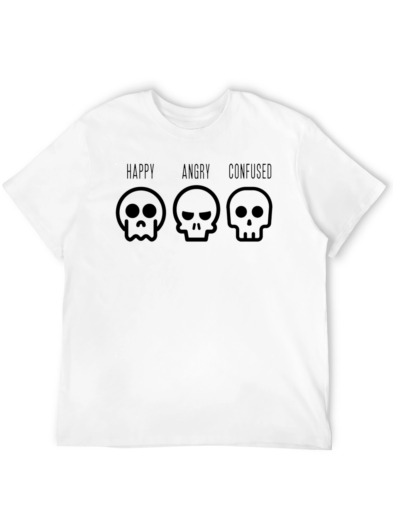 Mood Skull T-Shirt - Happy Angry Confused Graphic Tee