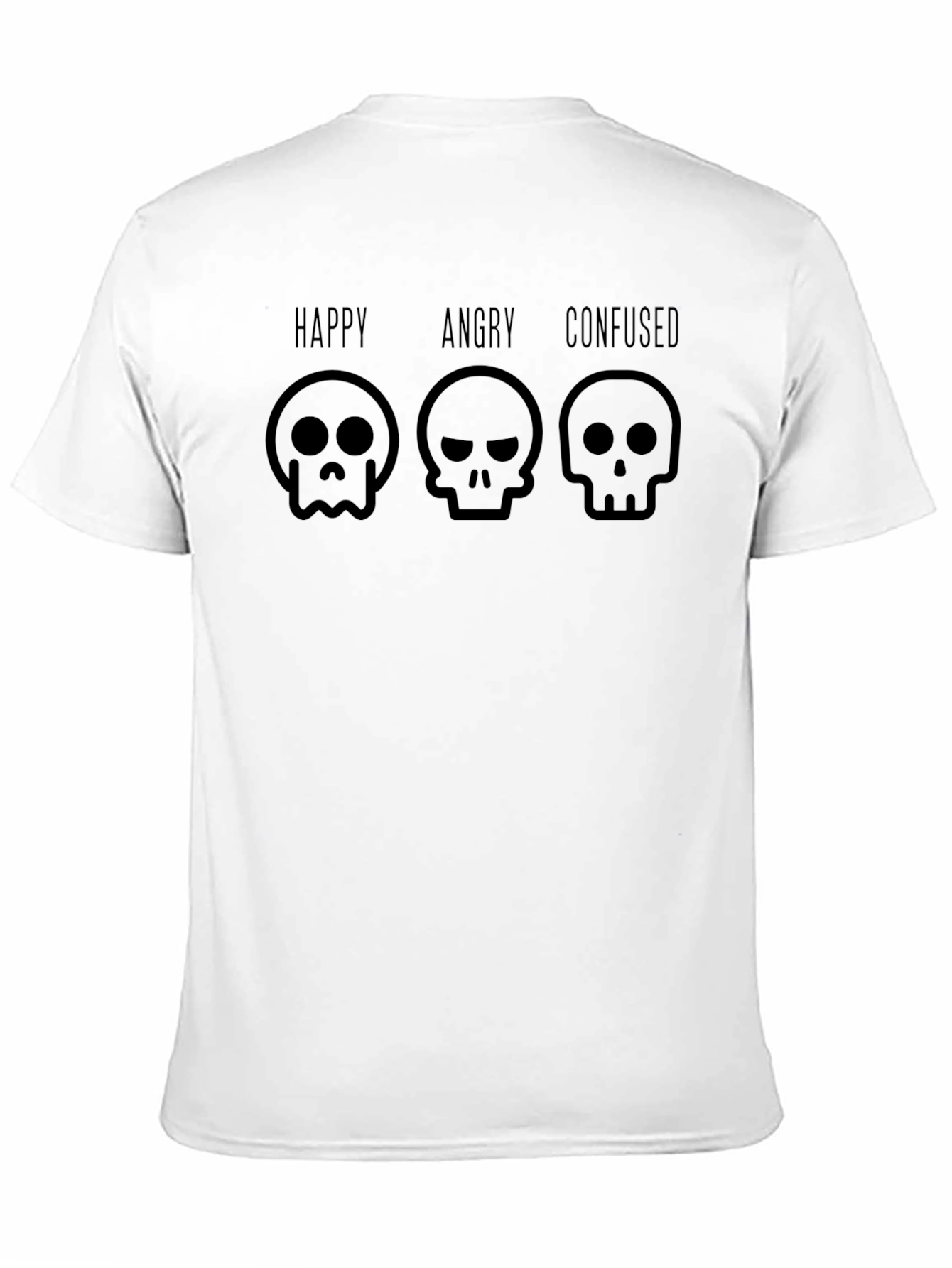Mood Skull T-Shirt - Happy Angry Confused Graphic Tee