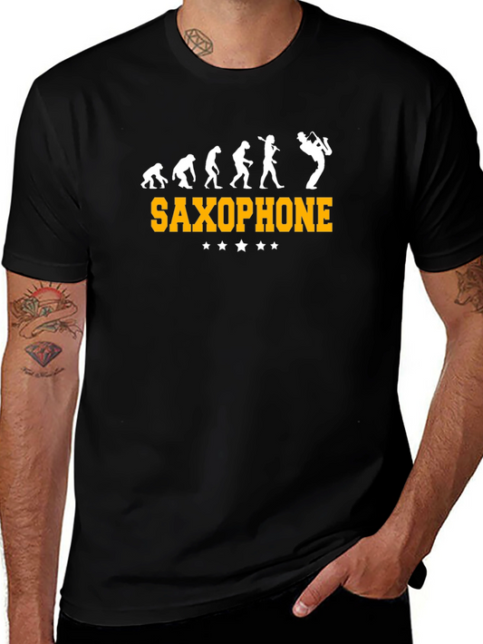 Saxophone Evolution Funny Graphic T-Shirt