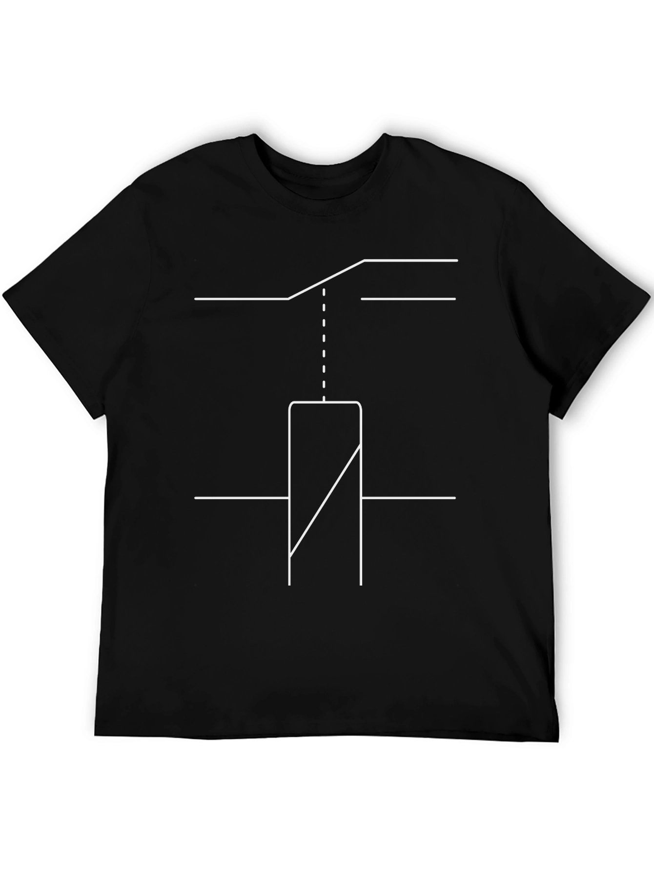 Unique Circuit Diagram Graphic Tee - Black