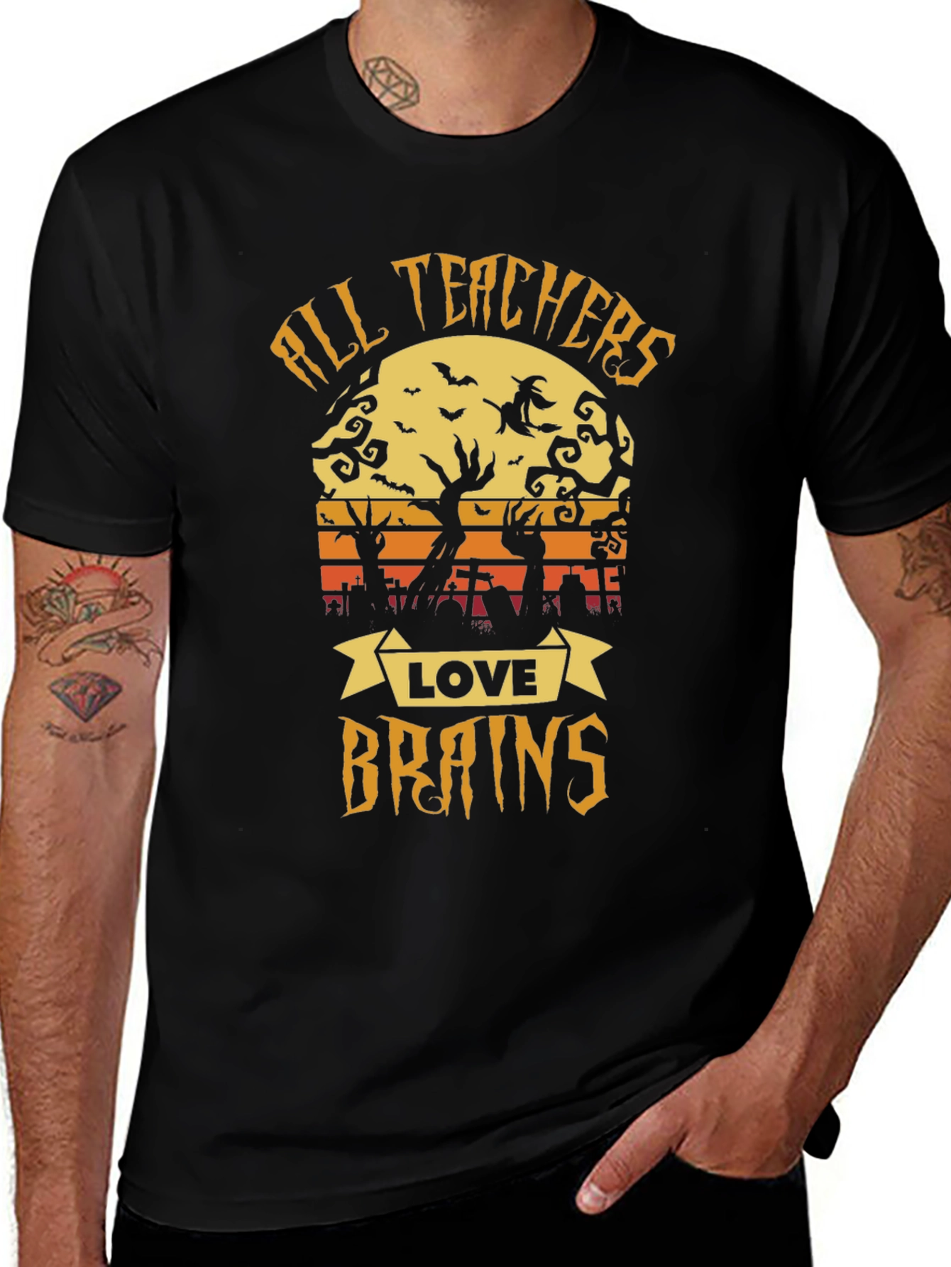 All Teachers Love Brains Halloween T-Shirt