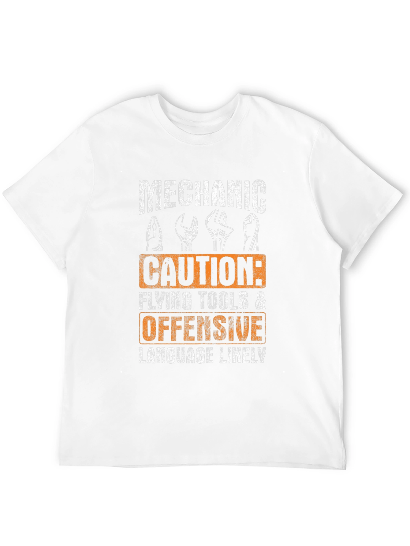 Mechanic Caution Graphic T-Shirt - Funny Novelty Tee