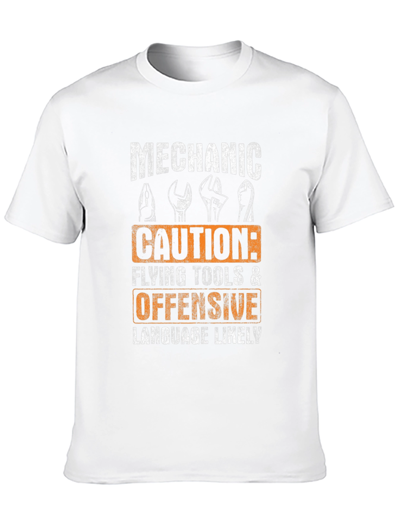 Mechanic Caution Graphic T-Shirt - Funny Novelty Tee