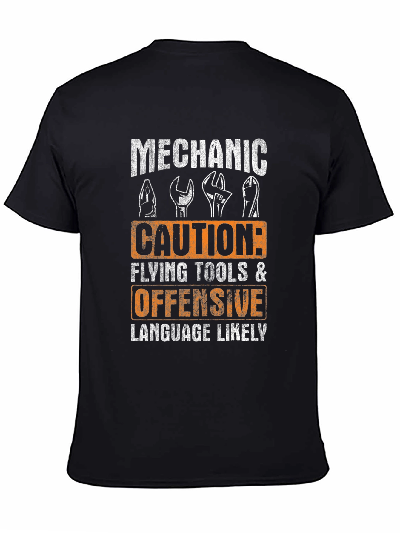 Mechanic Caution Graphic T-Shirt - Funny Novelty Tee