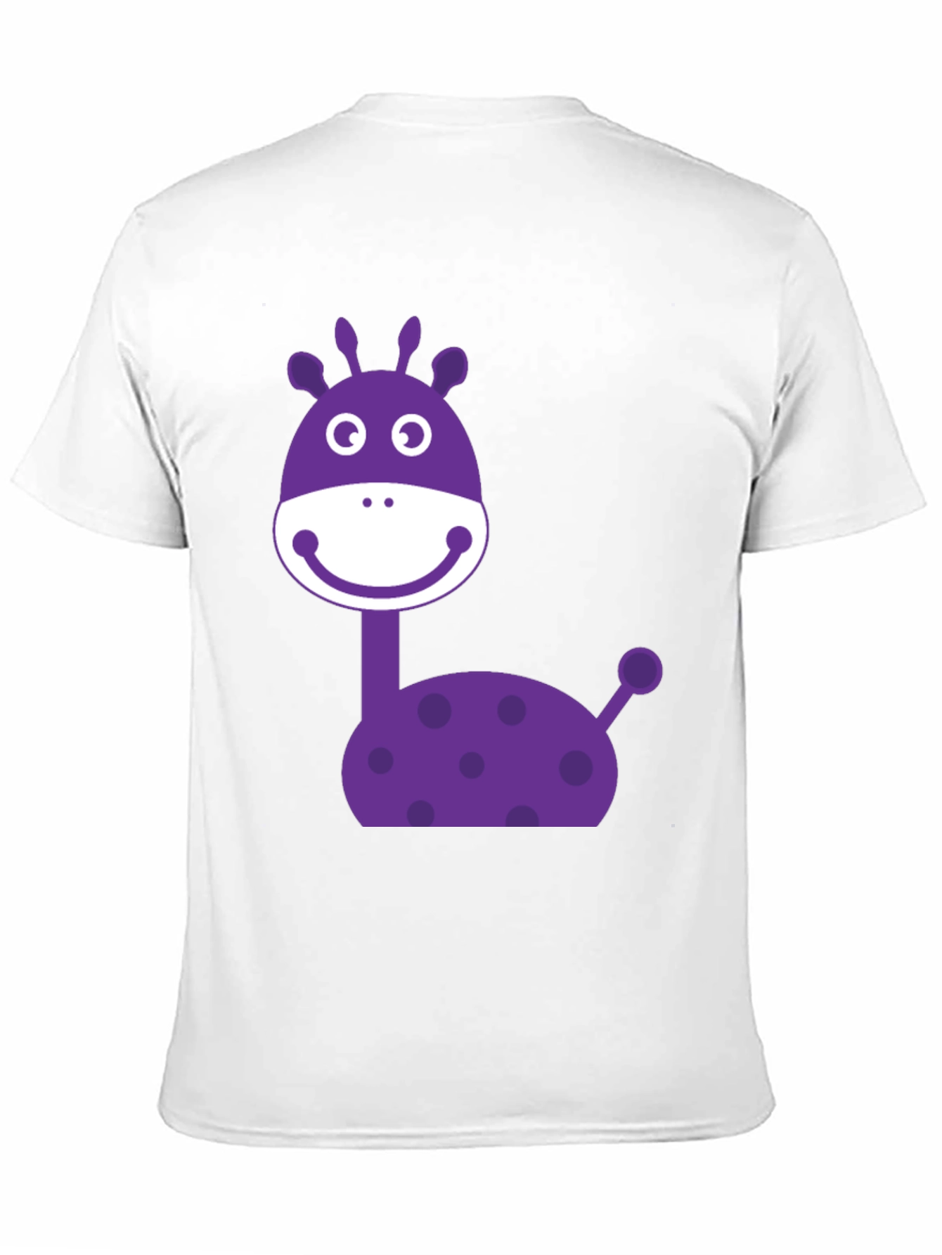 Cartoon Giraffe Graphic Tee - Black Cotton Casual Shirt