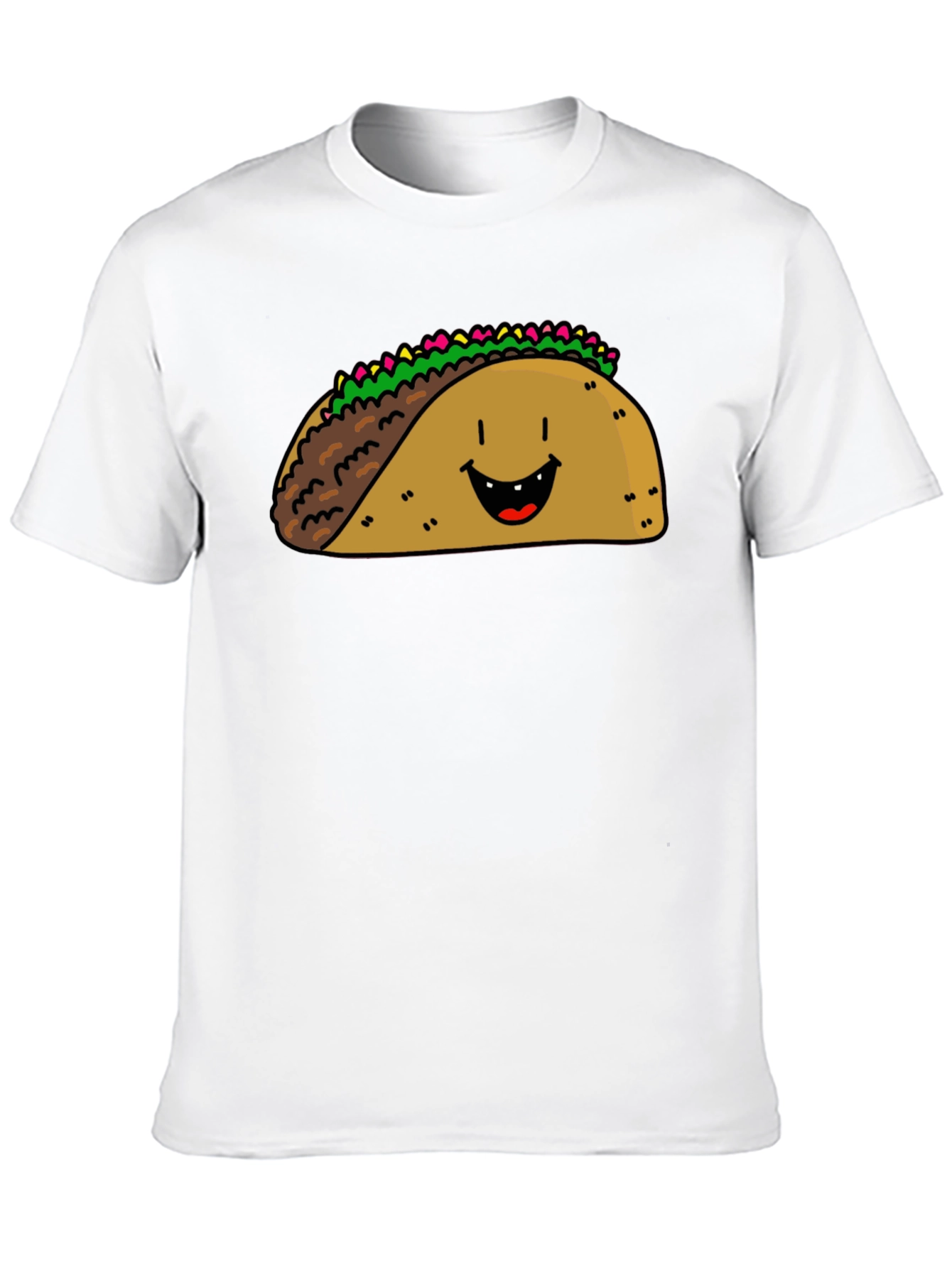 Happy Taco Graphic Tee - Black Cotton Blend
