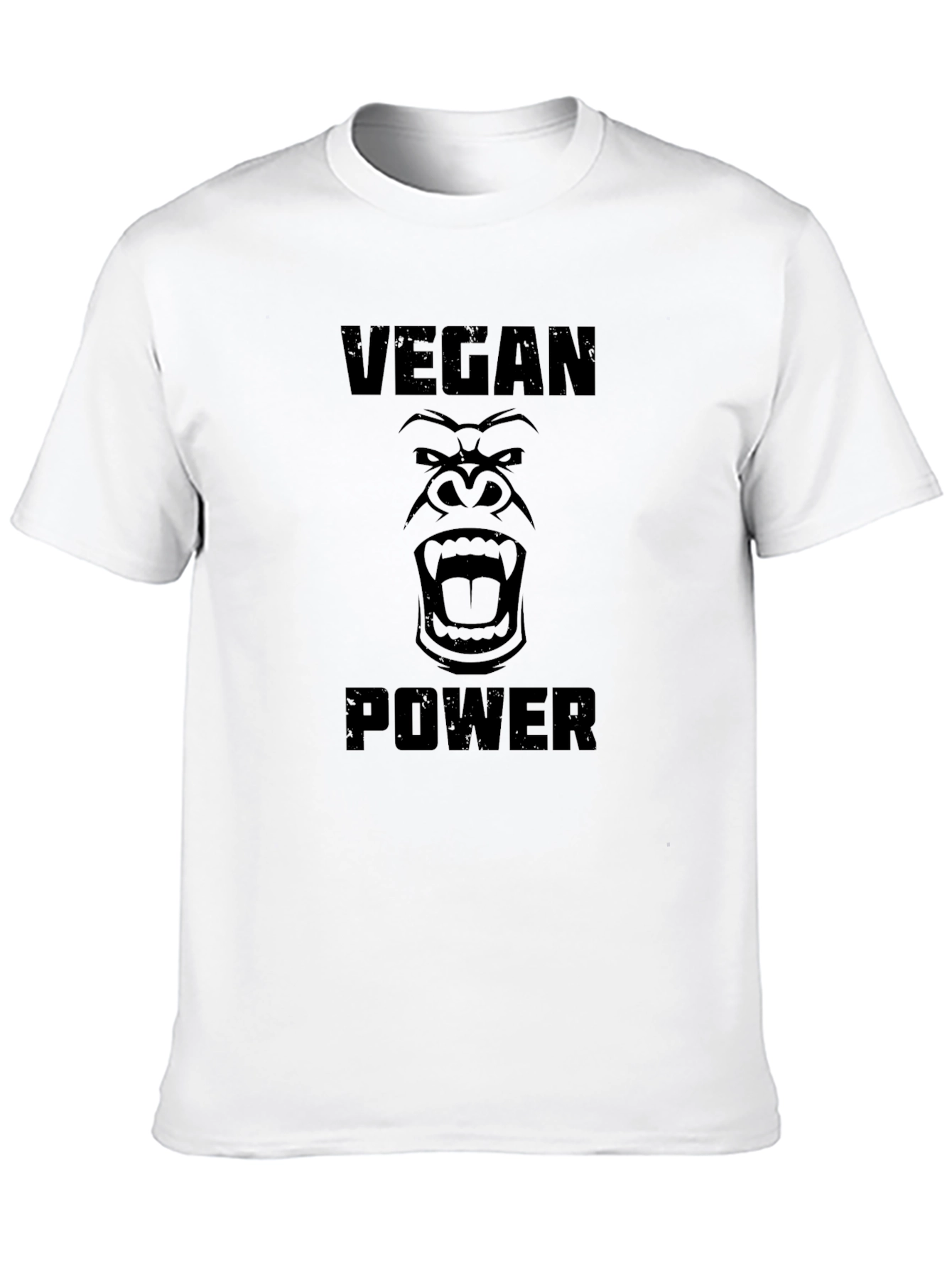 Vegan Power Gorilla Graphic Tee - Black