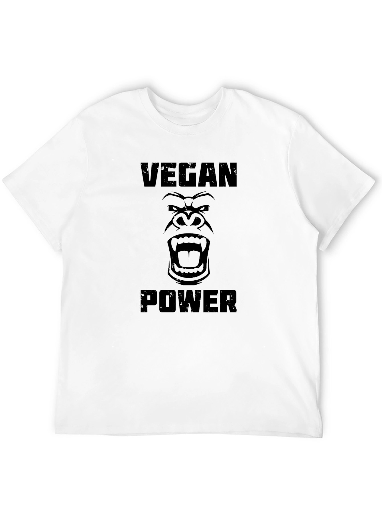 Vegan Power Gorilla Graphic Tee - Black