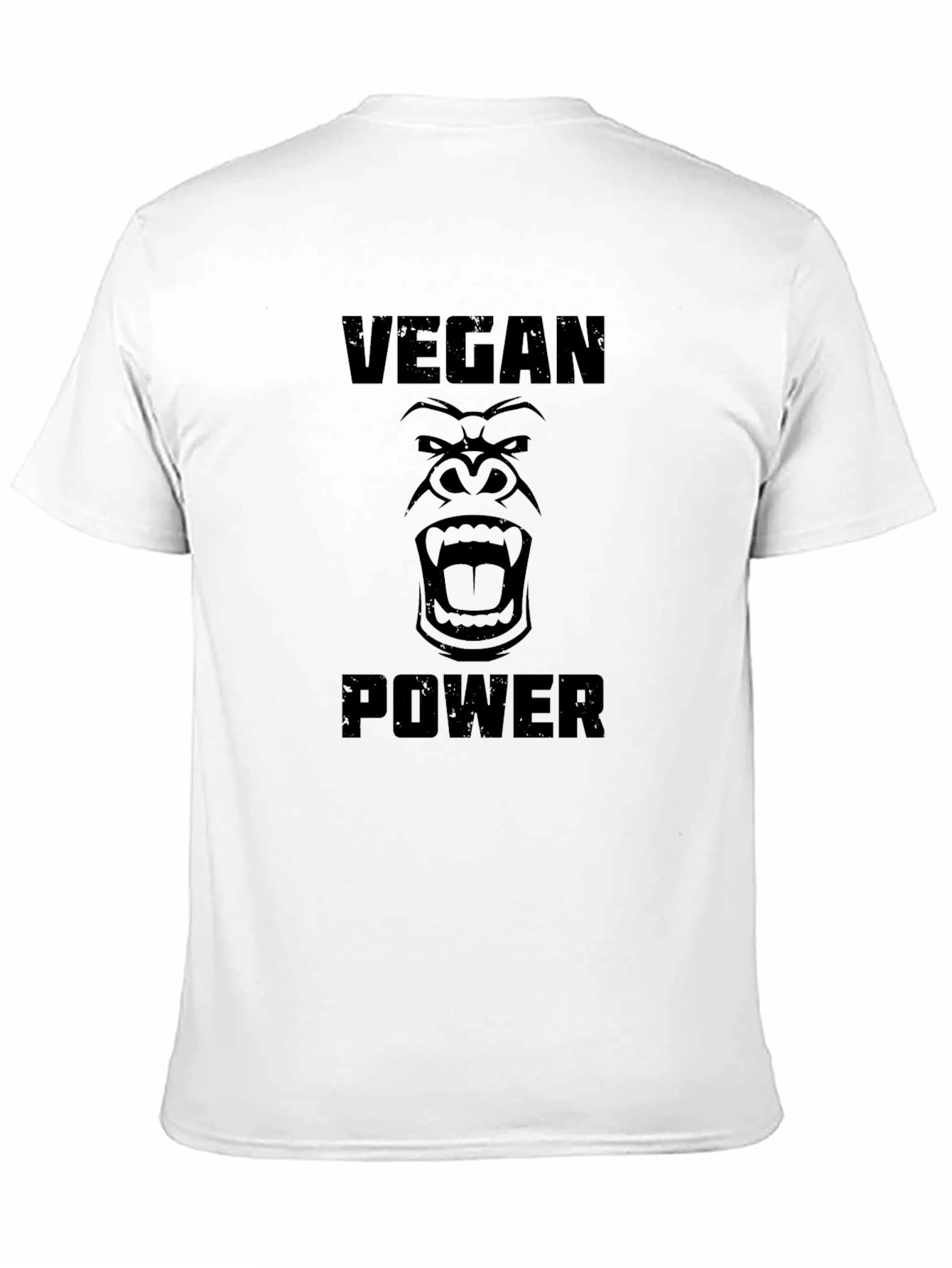 Vegan Power Gorilla Graphic Tee - Black