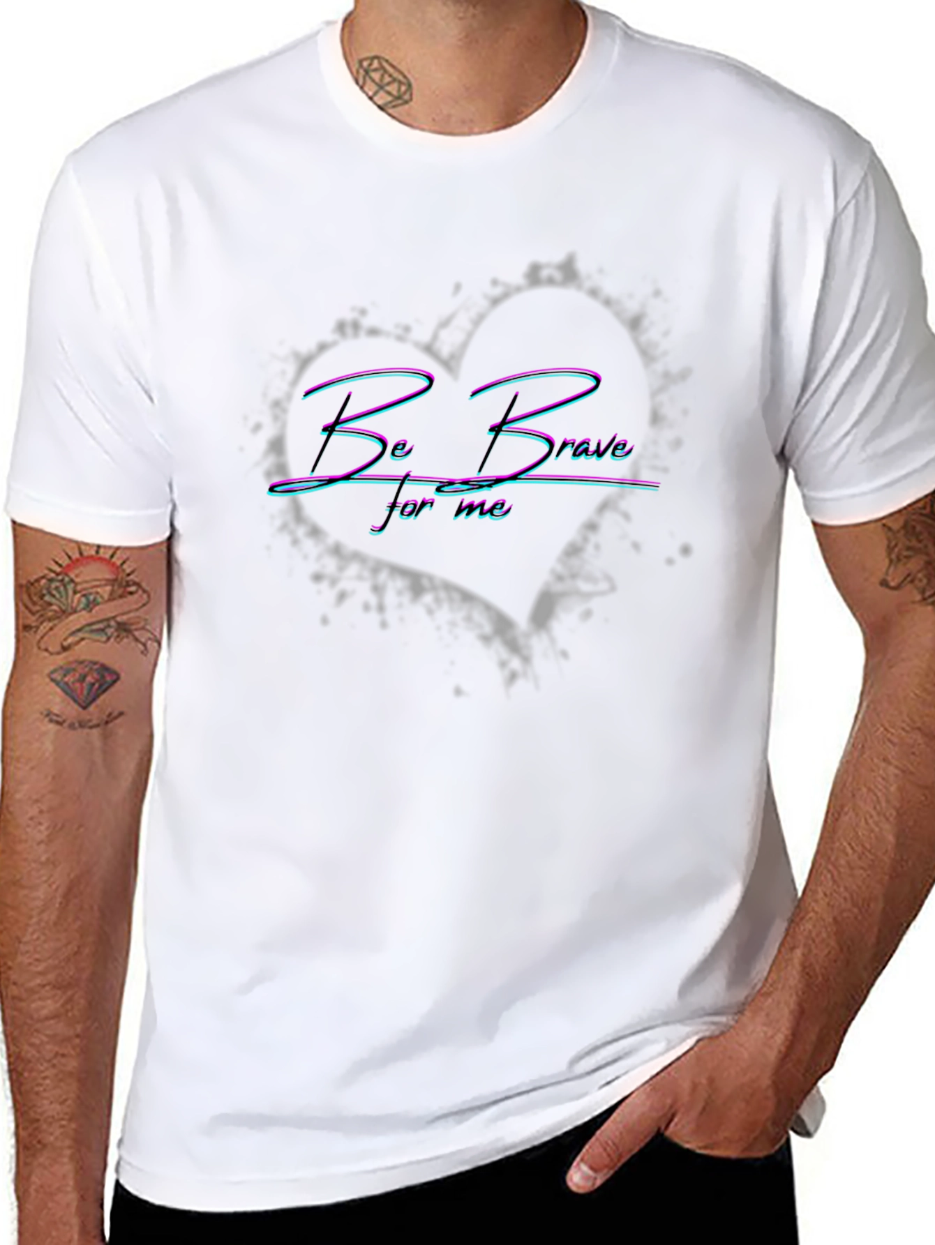 Be Brave Heart Graphic T-Shirt - Unisex