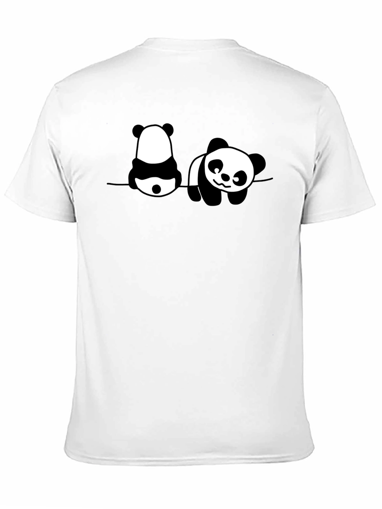 Panda Print Mens Black Graphic T-Shirt
