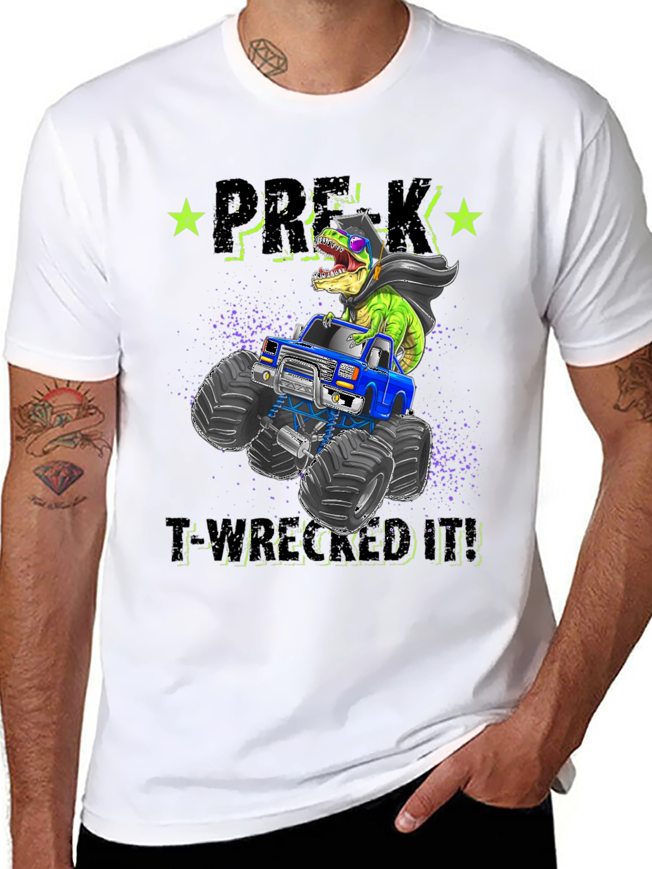 Pre-K T-Rex Monster Truck Graduation T-Shirt
