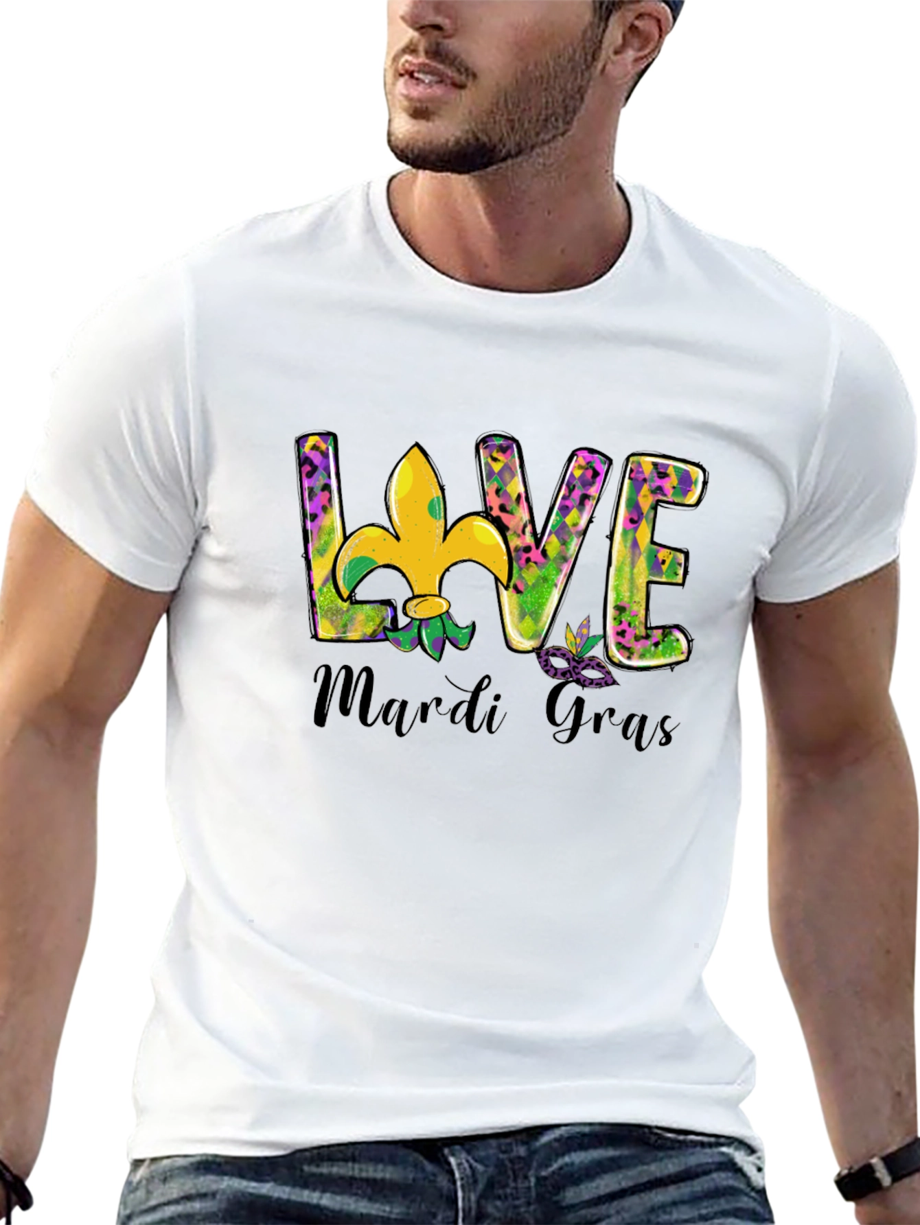 Mardi Gras Love T-Shirt Fleur-de-lis Graphic Tee
