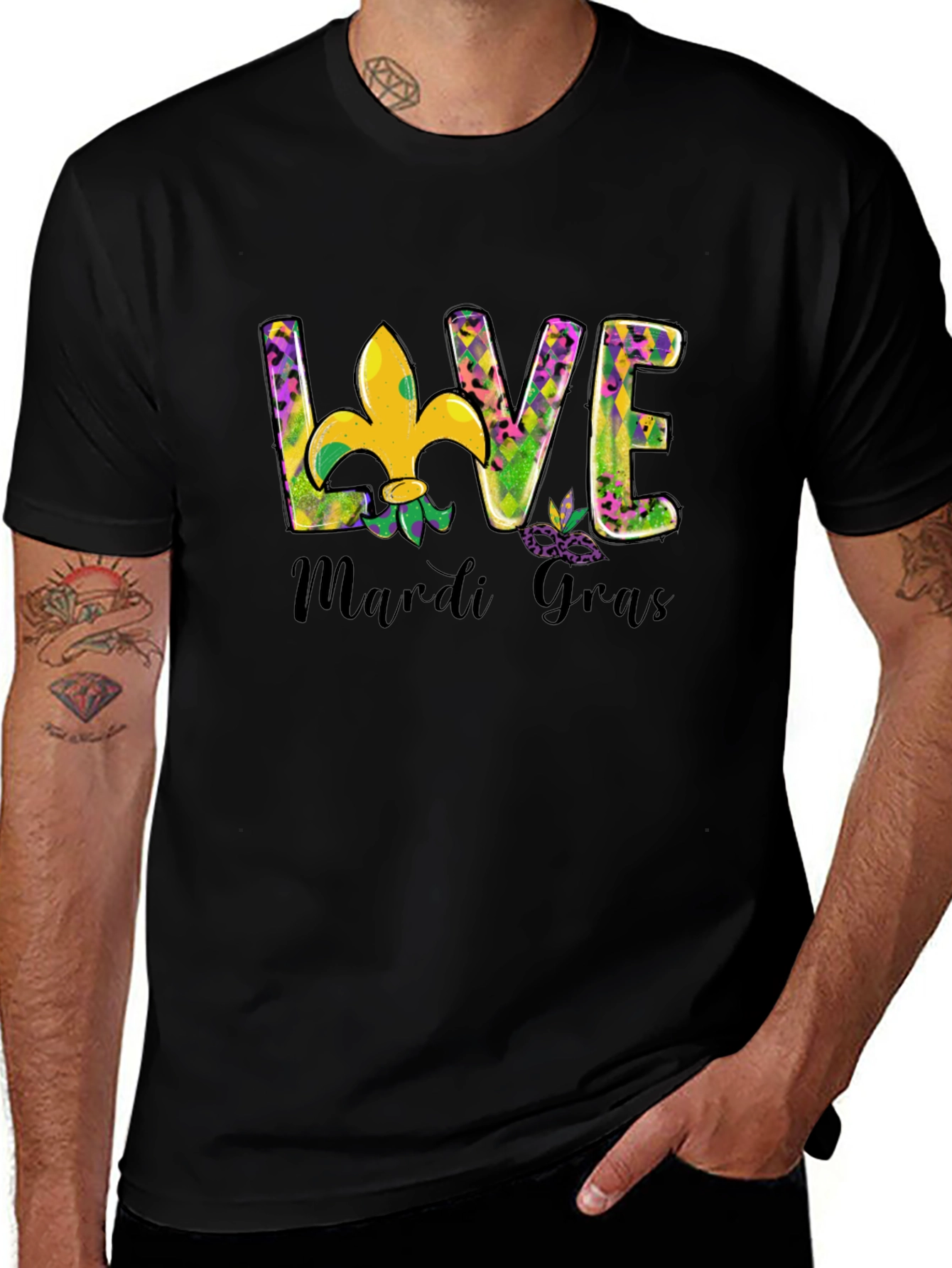 Mardi Gras Love T-Shirt Fleur-de-lis Graphic Tee