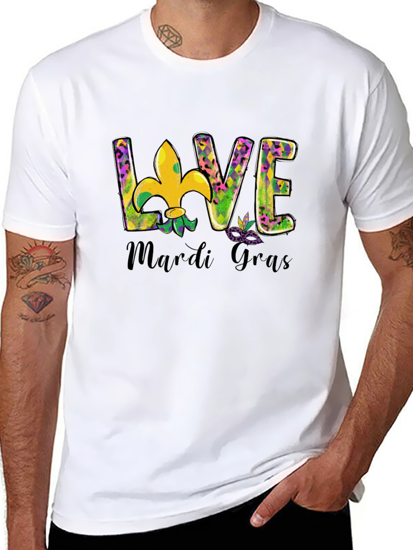 Mardi Gras Love T-Shirt Fleur-de-lis Graphic Tee