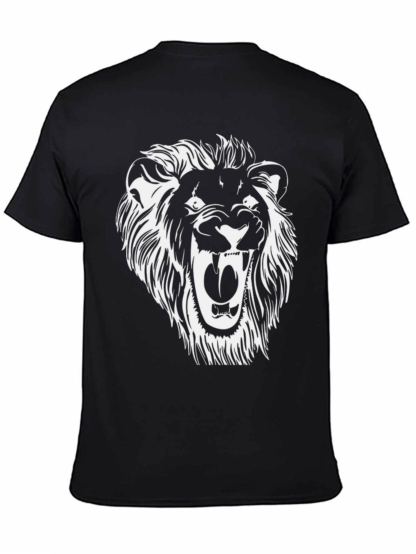 Lion Graphic Tee - Black Cotton Blend