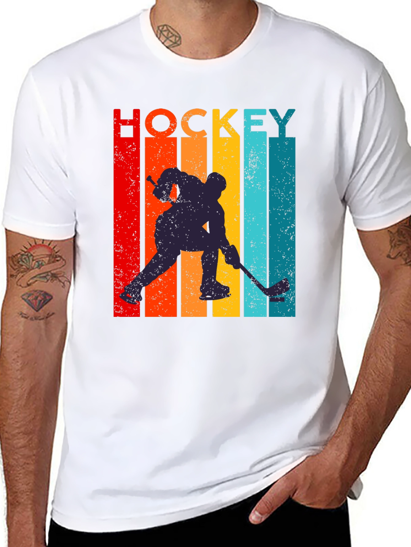 Retro Hockey Player Graphic Tee