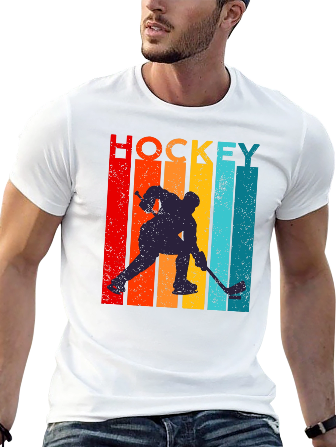 Retro Hockey Player Graphic Tee