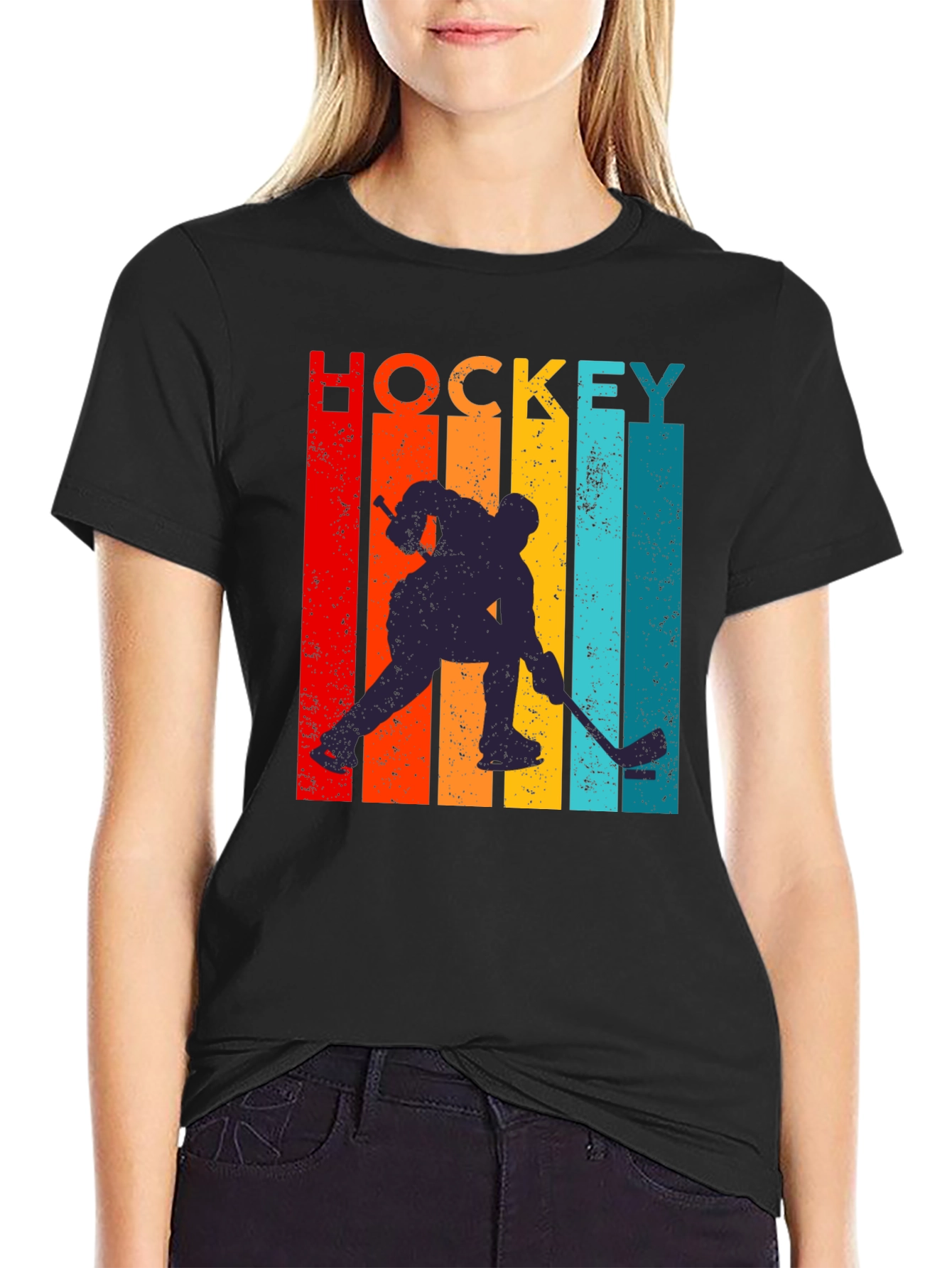 Retro Hockey Player Graphic Tee