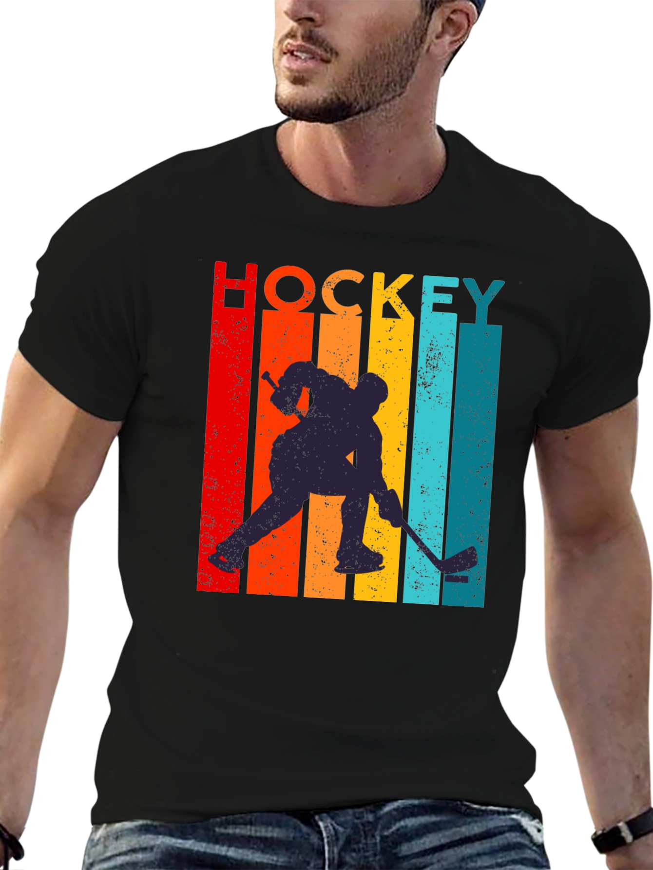 Retro Hockey Player Graphic Tee